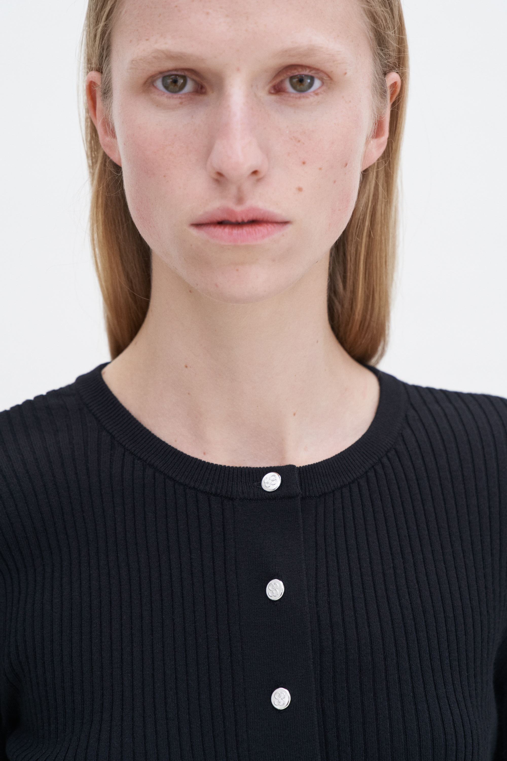Filippa K Ribbed Knit Henley In Black