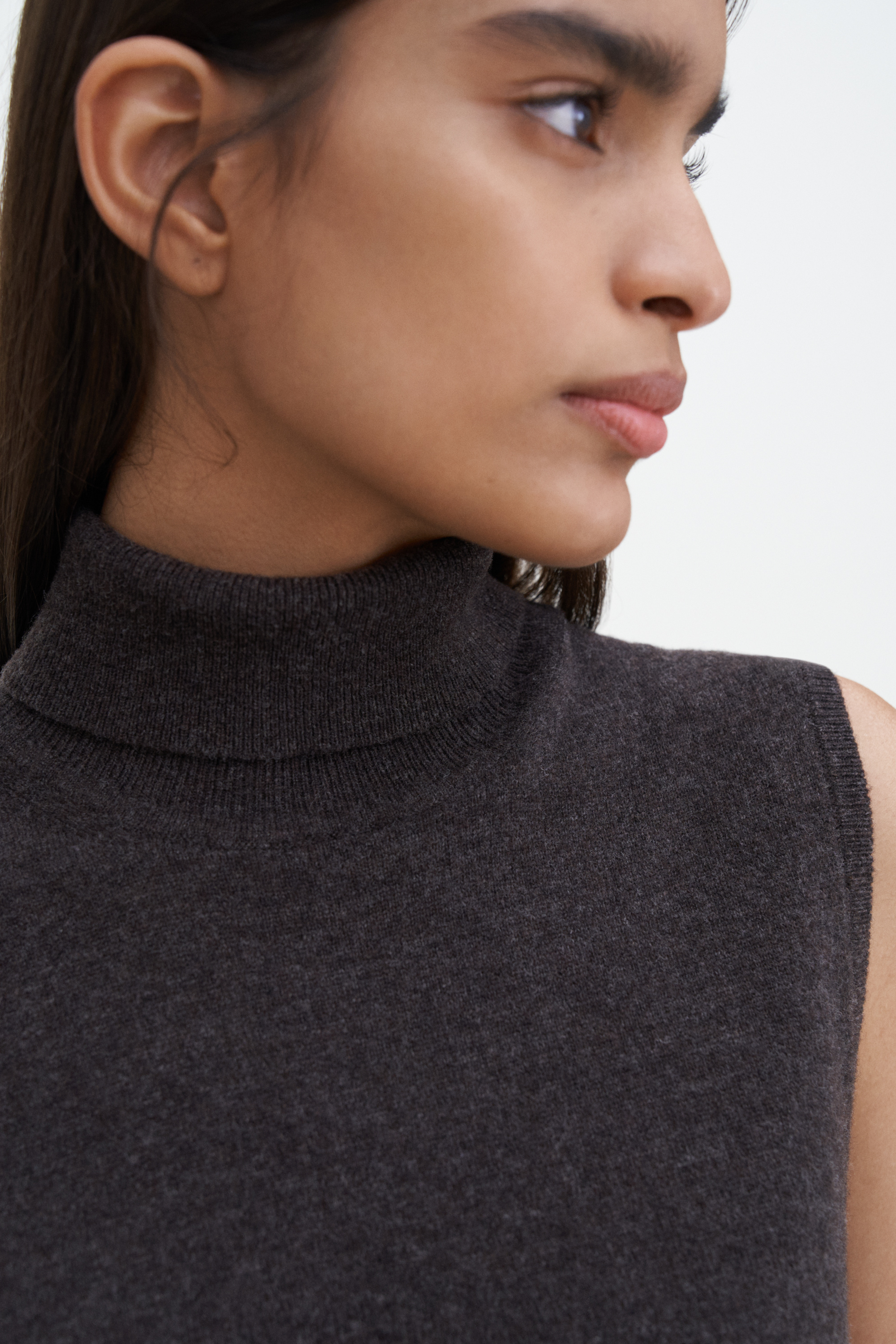 Shop Filippa K Turtleneck Vest In Brown