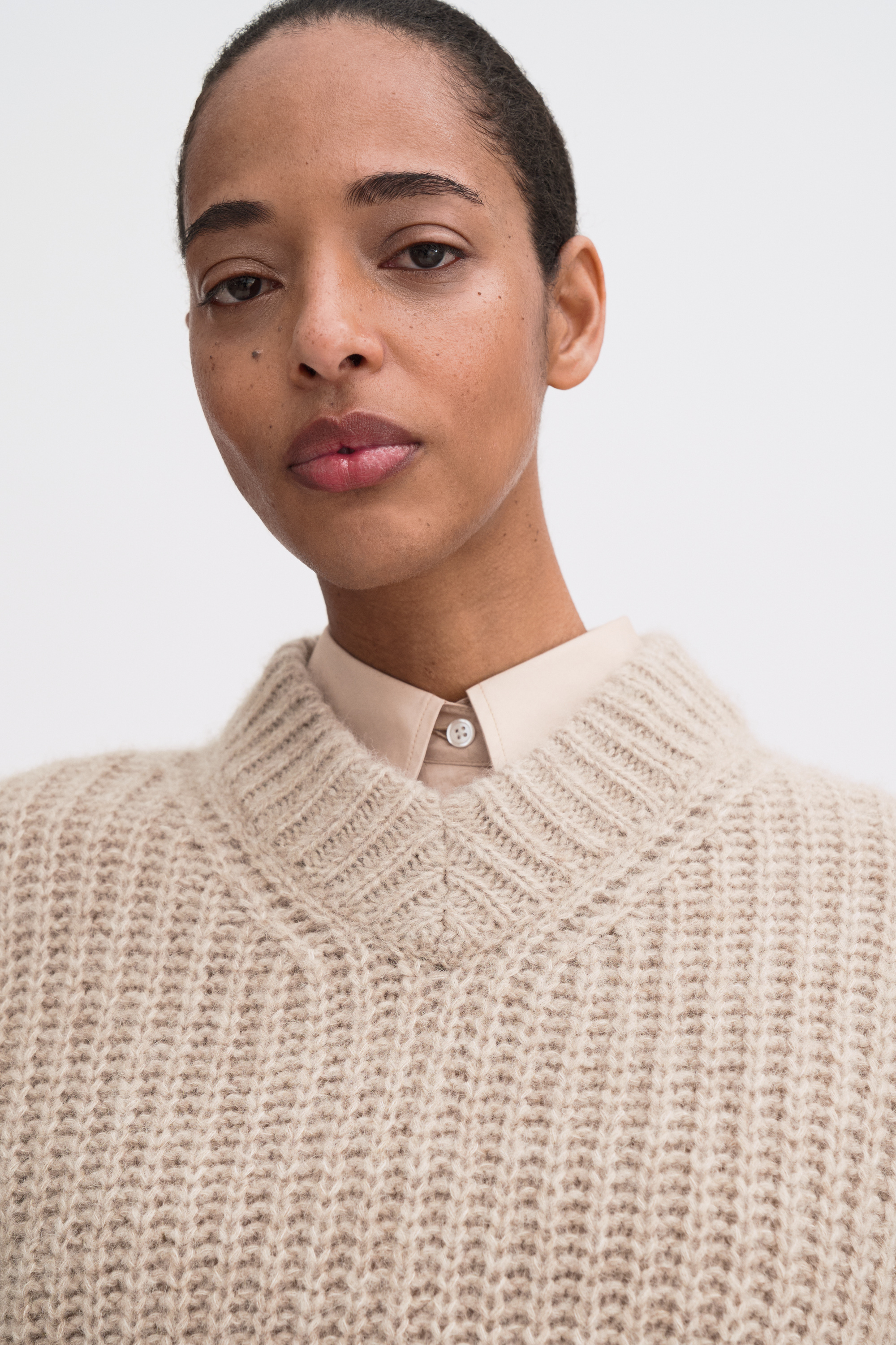 Filippa K Soft Alpaca V-neck Sweater In Neutral