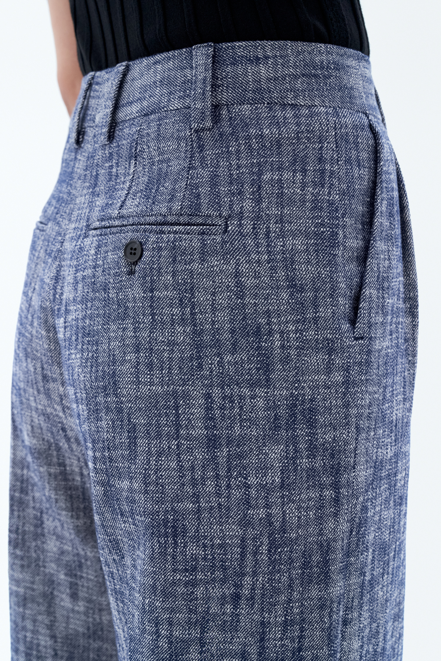 Shop Filippa K Darcey Textured Trousers In Blue