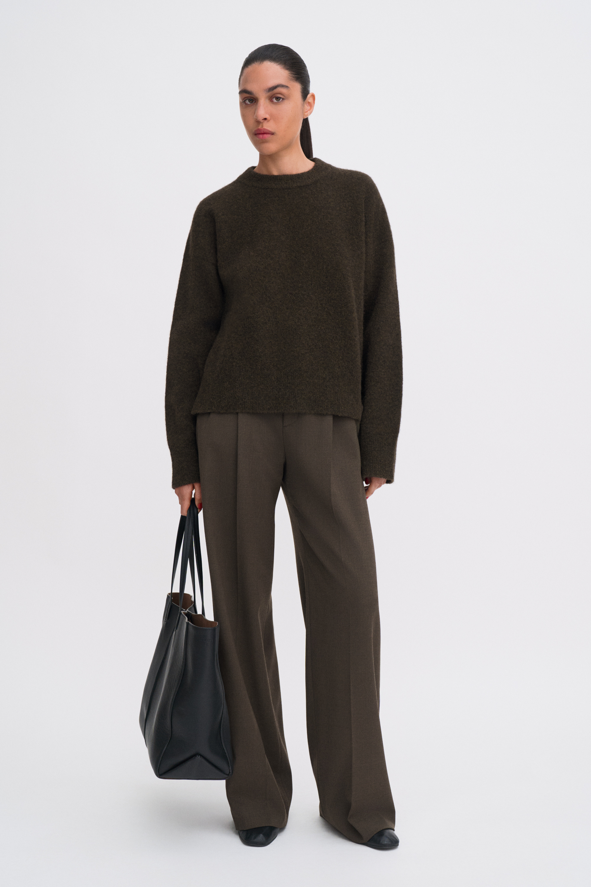 Filippa K Wool Yak Crewneck Sweater In Brown