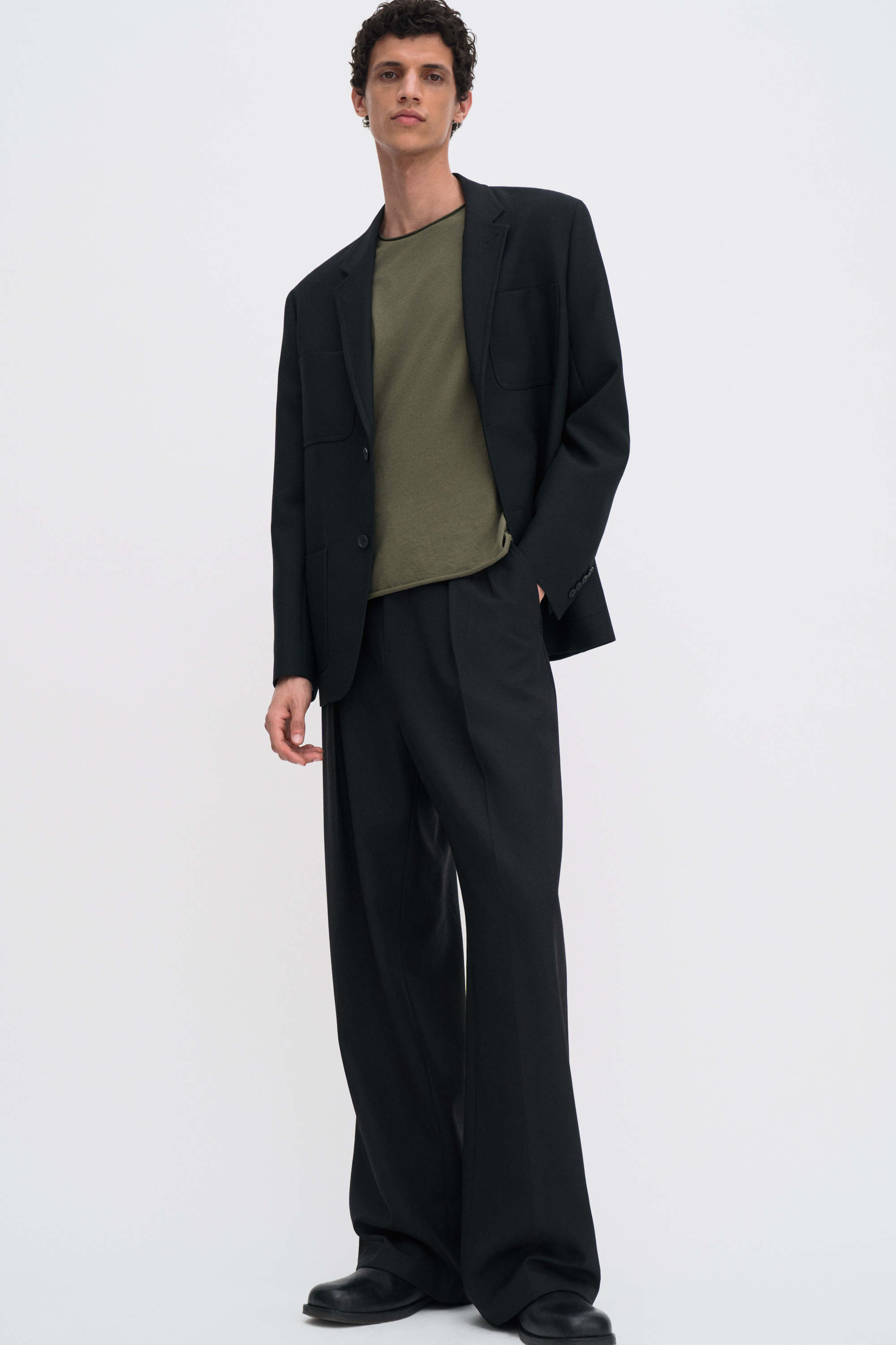 Filippa K Roll Neck Tee In Green