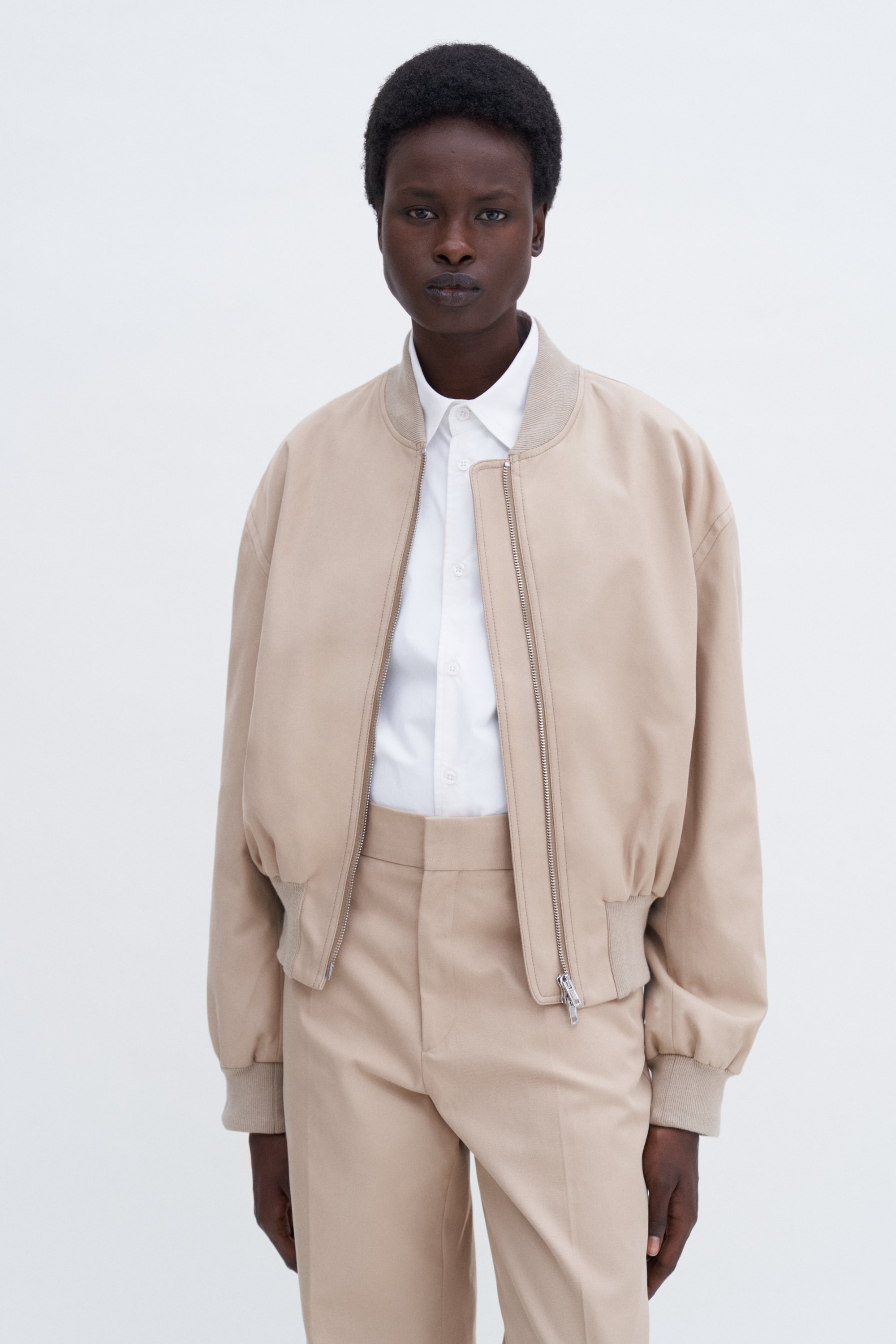 Filippa K Cotton Blouson Jacket In Beige