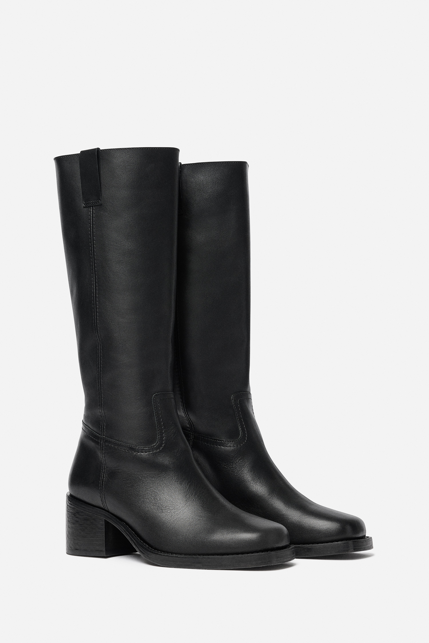Filippa K Leather Riding Boots In Black