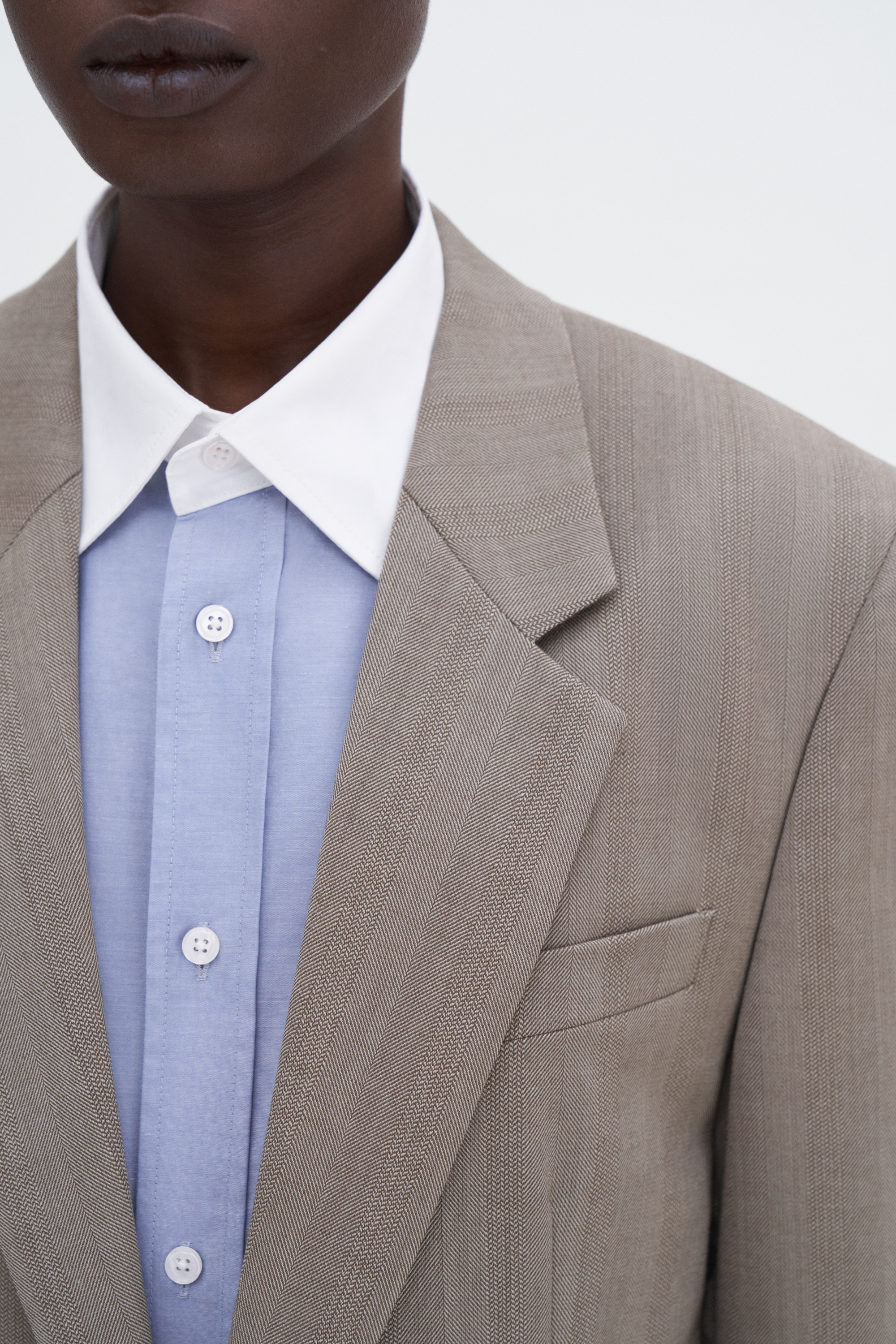 Filippa K Tailored Herringbone Blazer In Beige