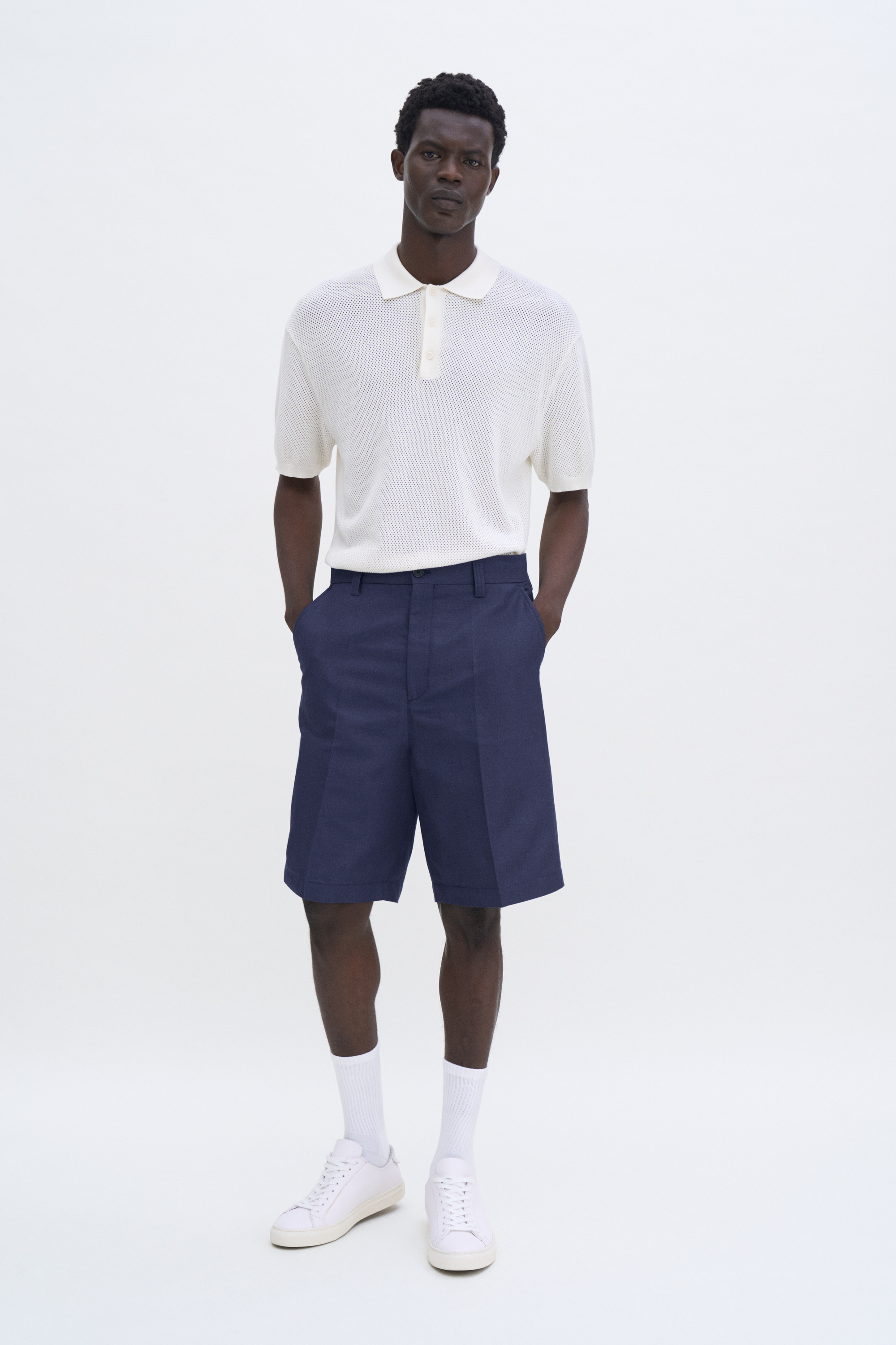 Filippa K Oversized Work Shorts In Blue