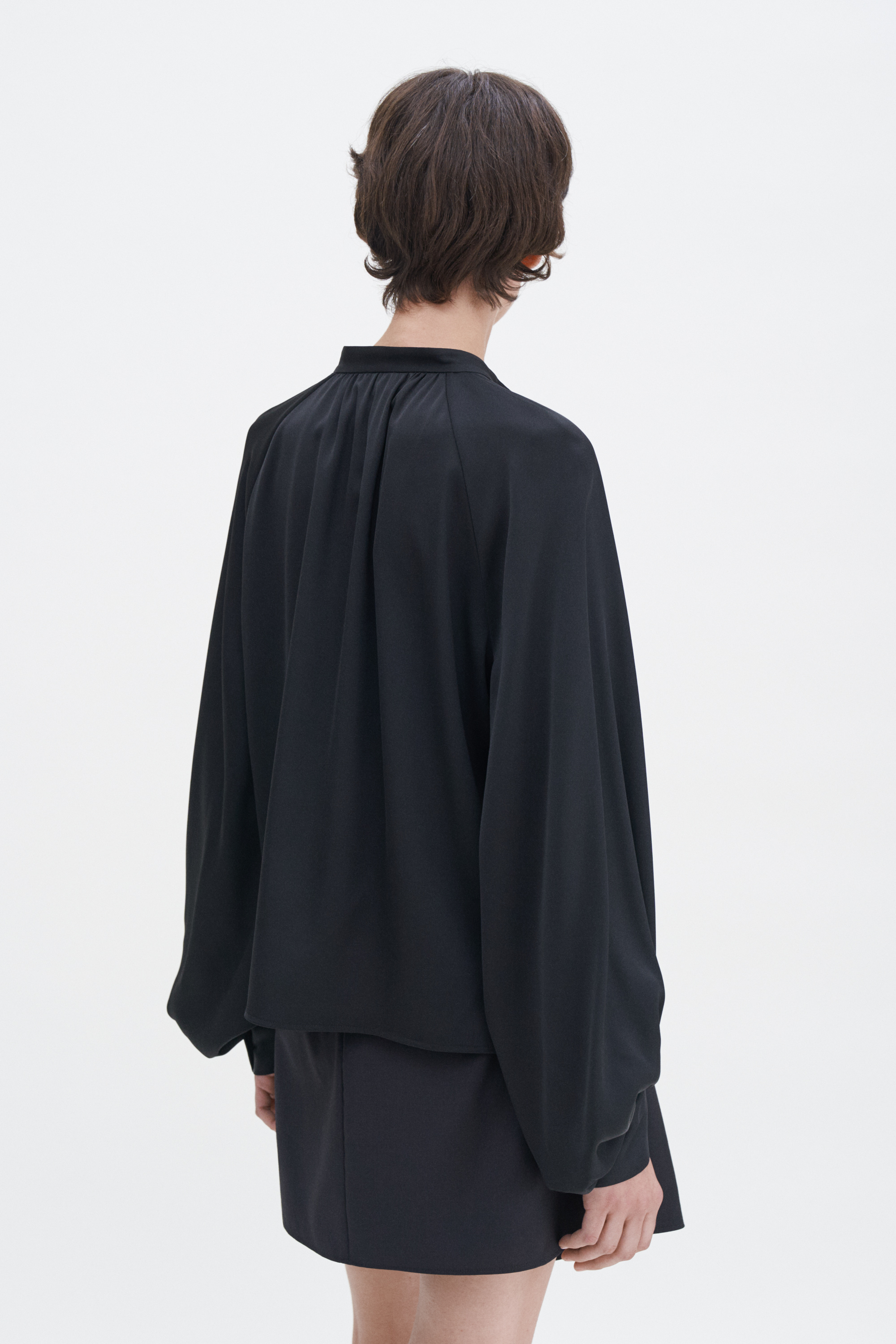 Filippa K Stand Collar Blouse In Black