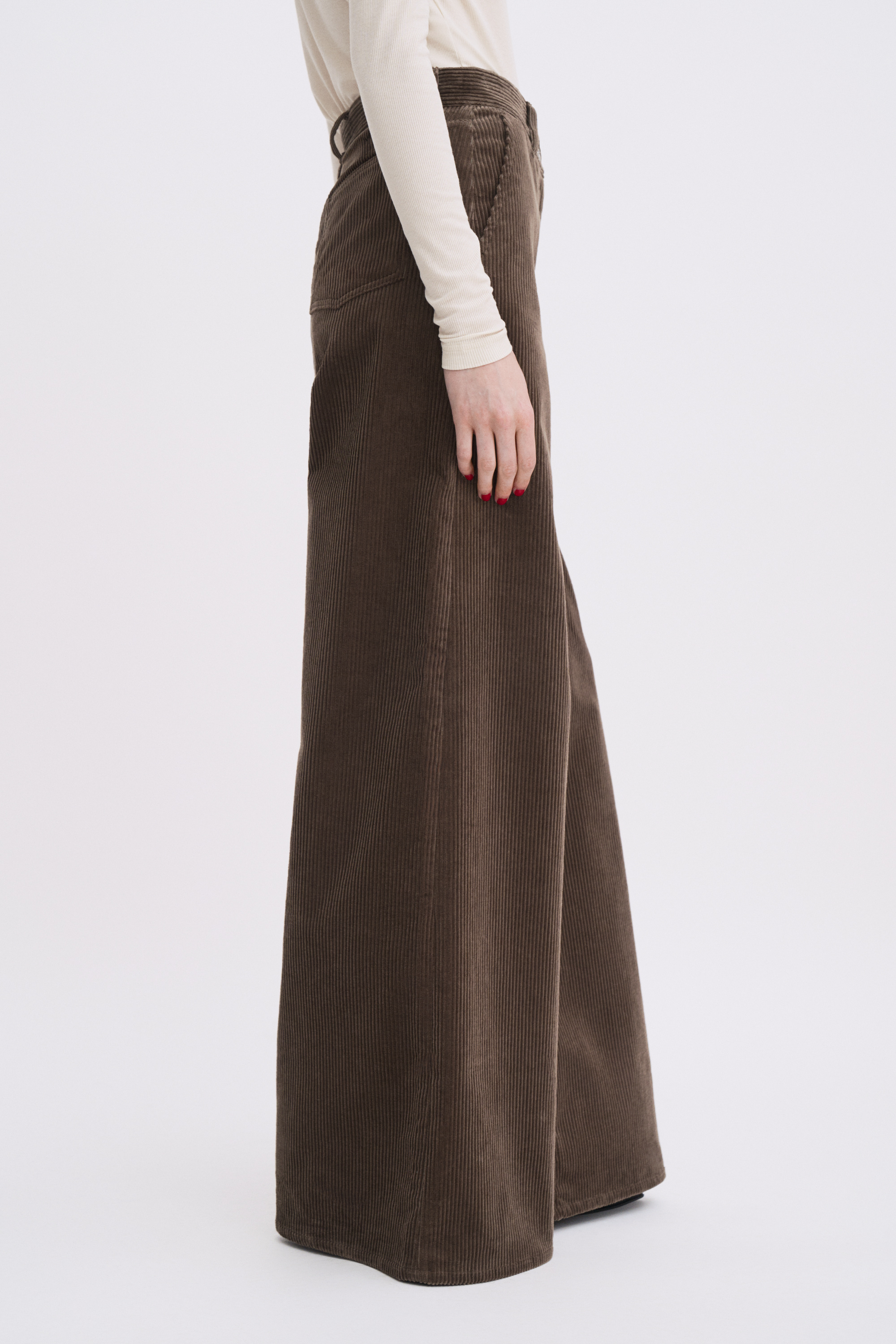 Filippa K Wide Leg Corduroy Trousers In Brown