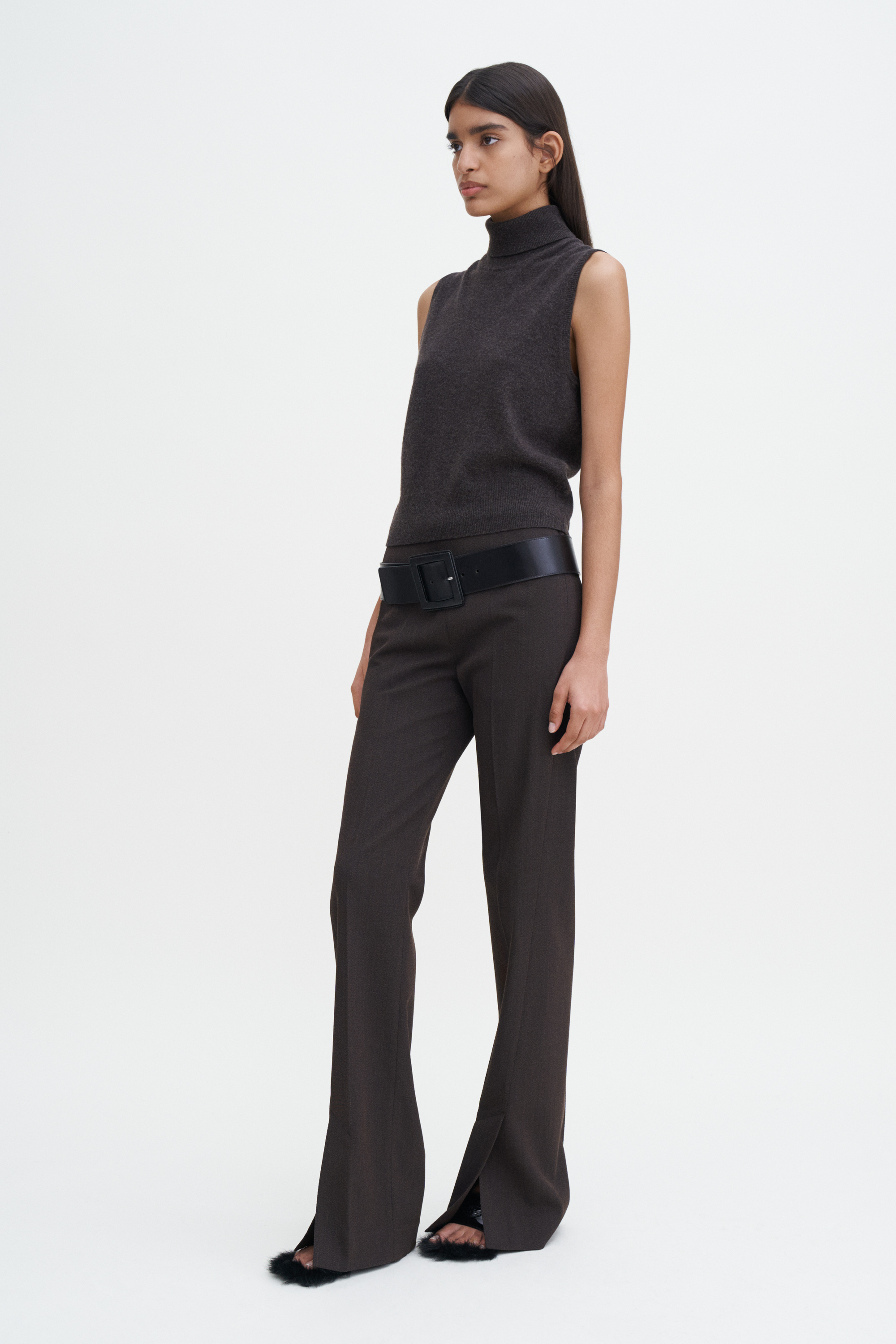 Shop Filippa K Turtleneck Vest In Brown