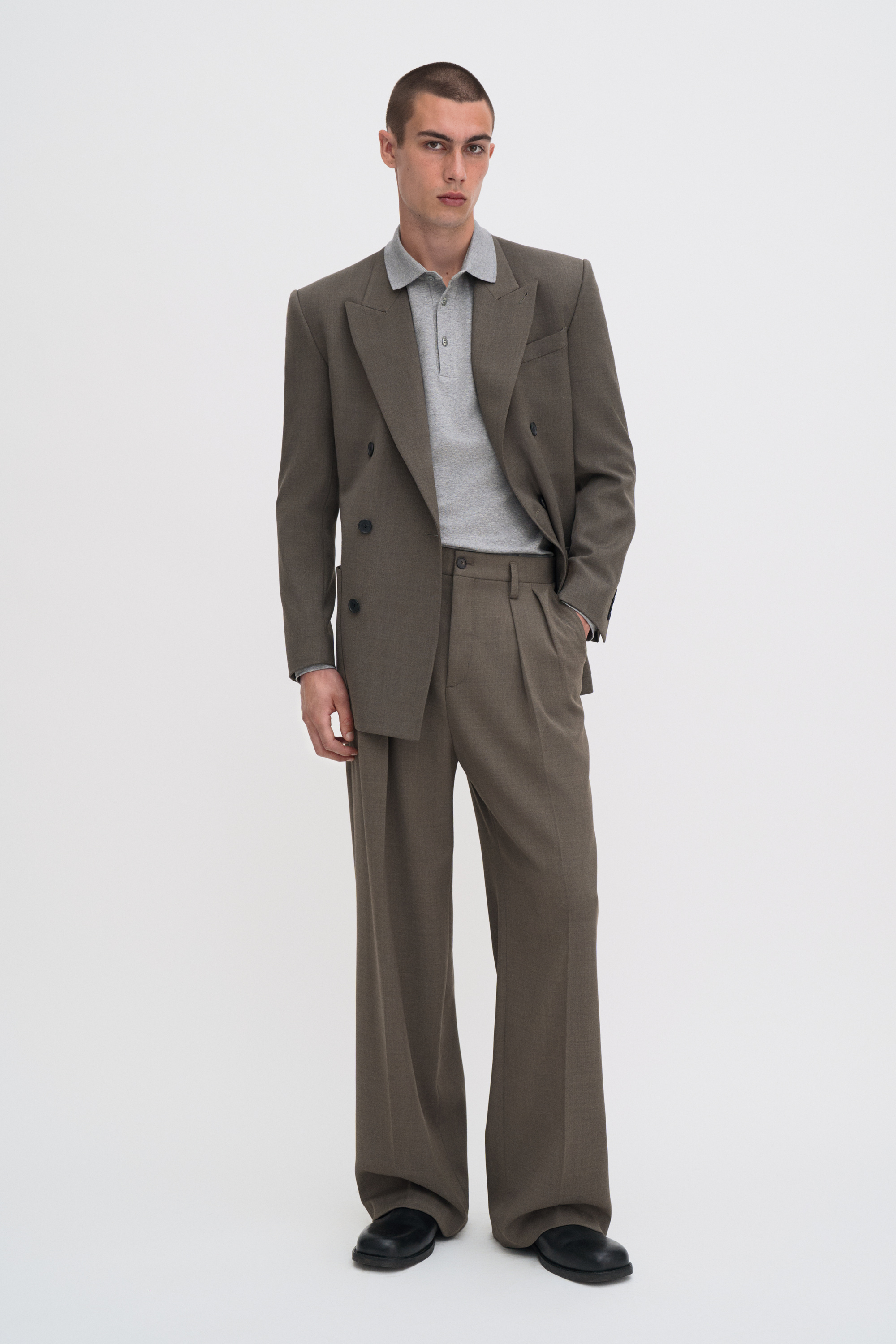 Filippa K Luke Stretch Polo Shirt In Gray