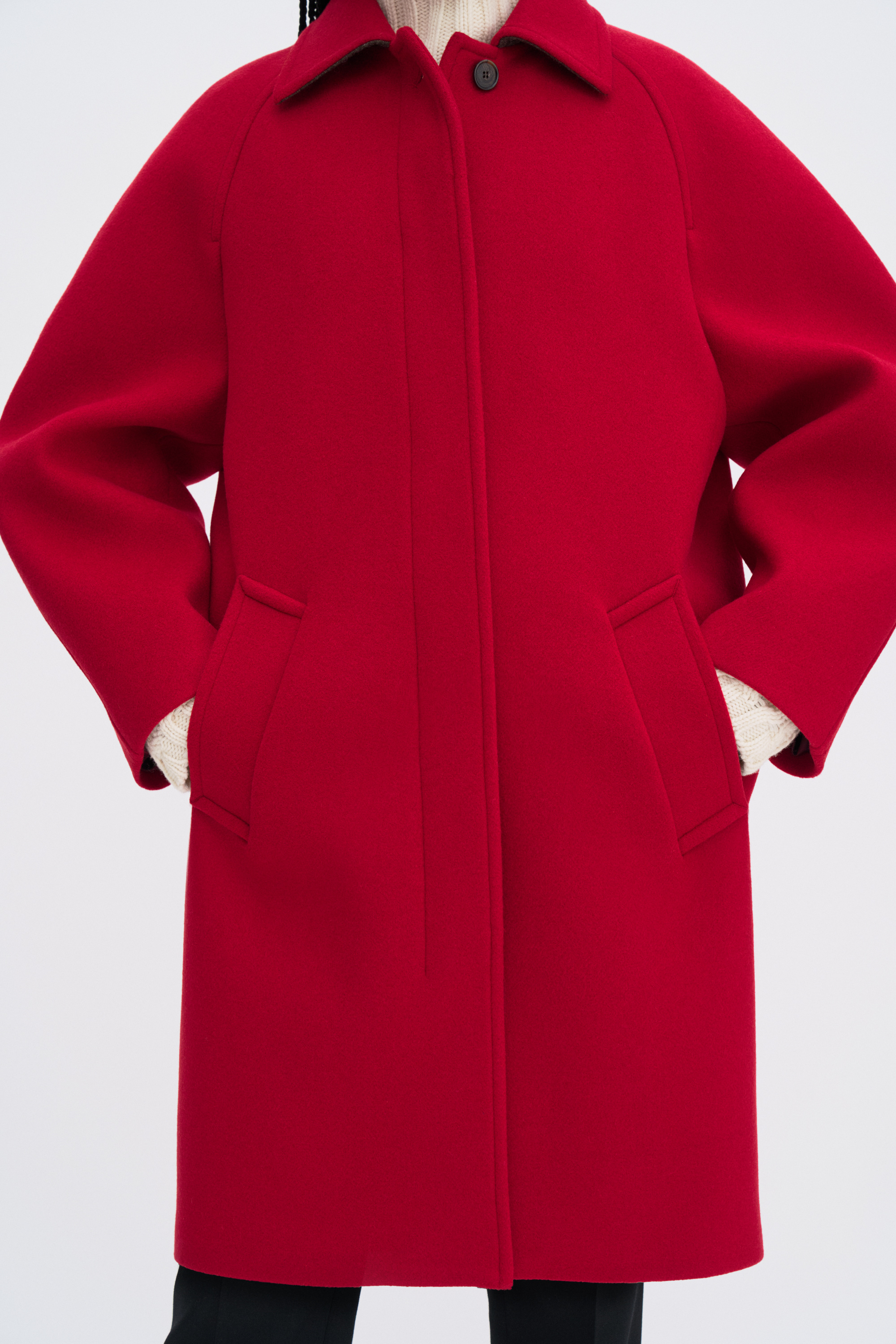 Filippa K Cocoon Coat In Red