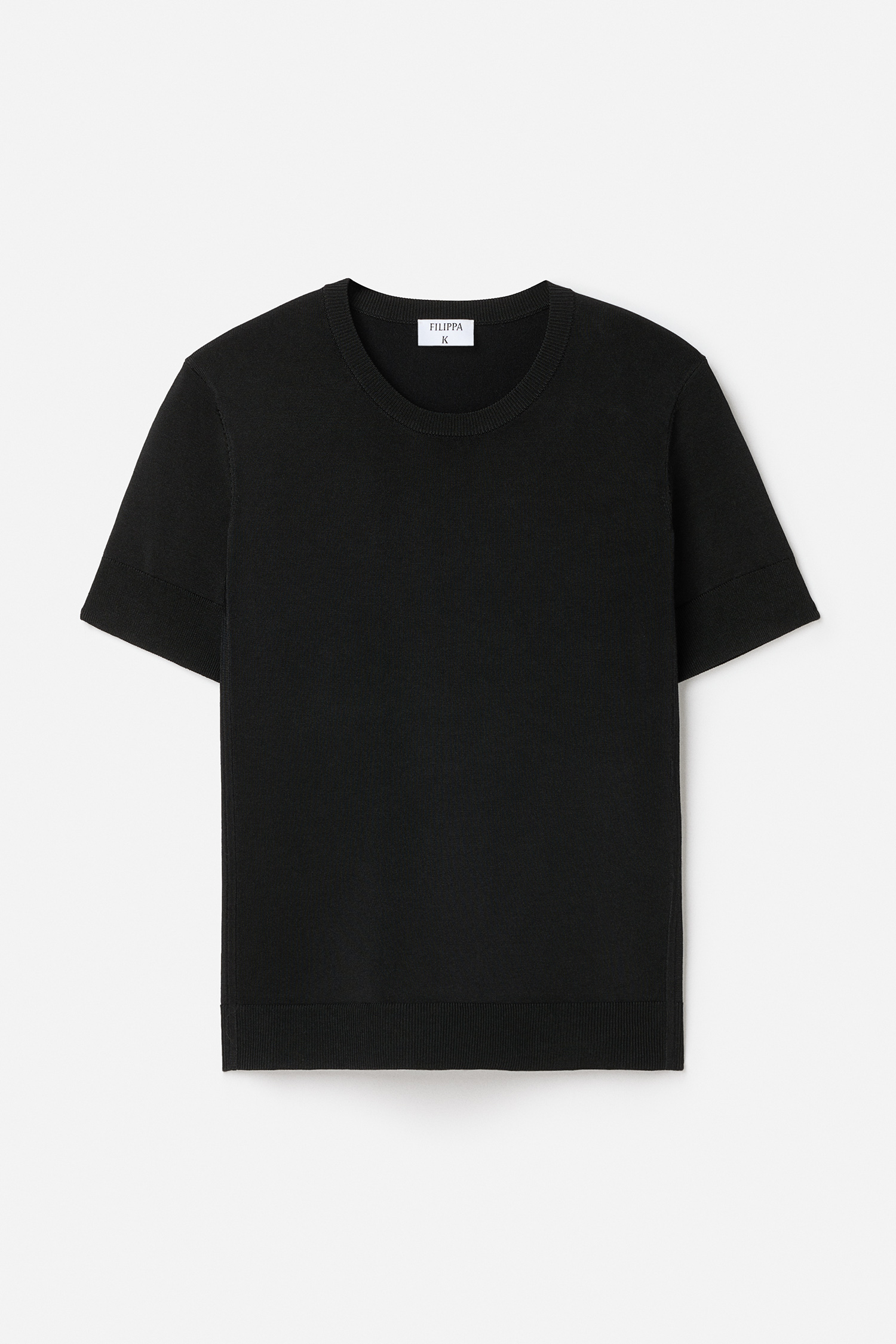 Filippa K Glossy Knit Top In Black