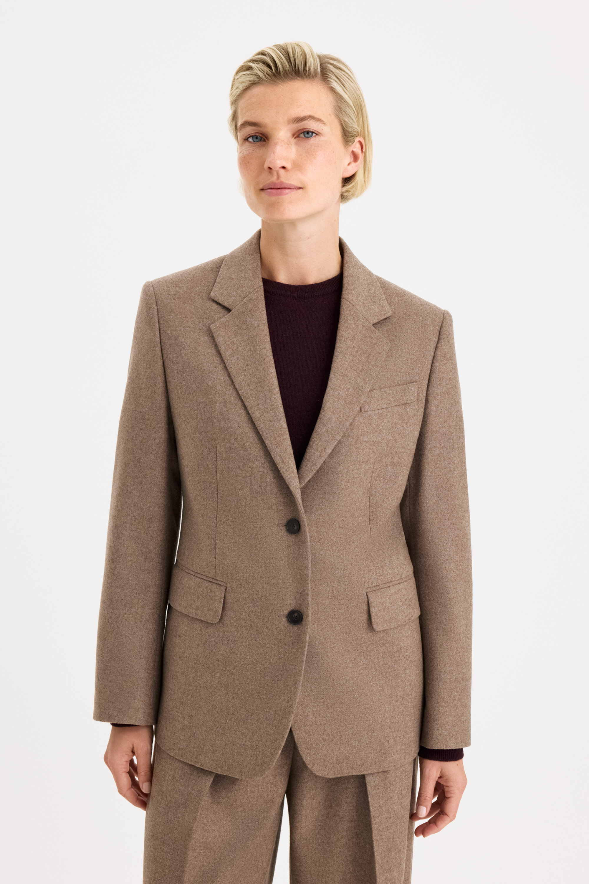 Filippa K Delilah Flannel Blazer In Driftwood