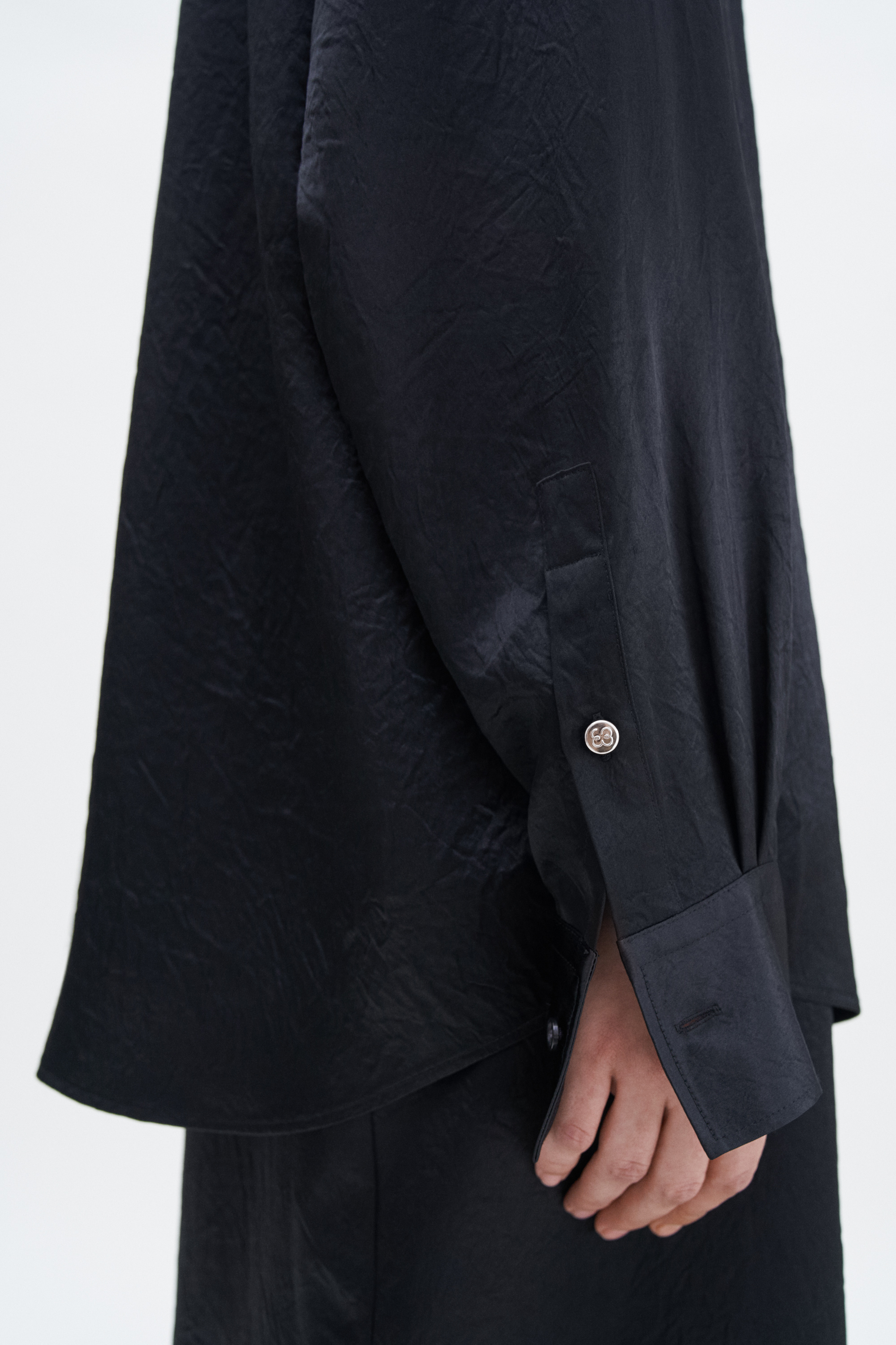 Filippa K Crinkle Shirt In Black
