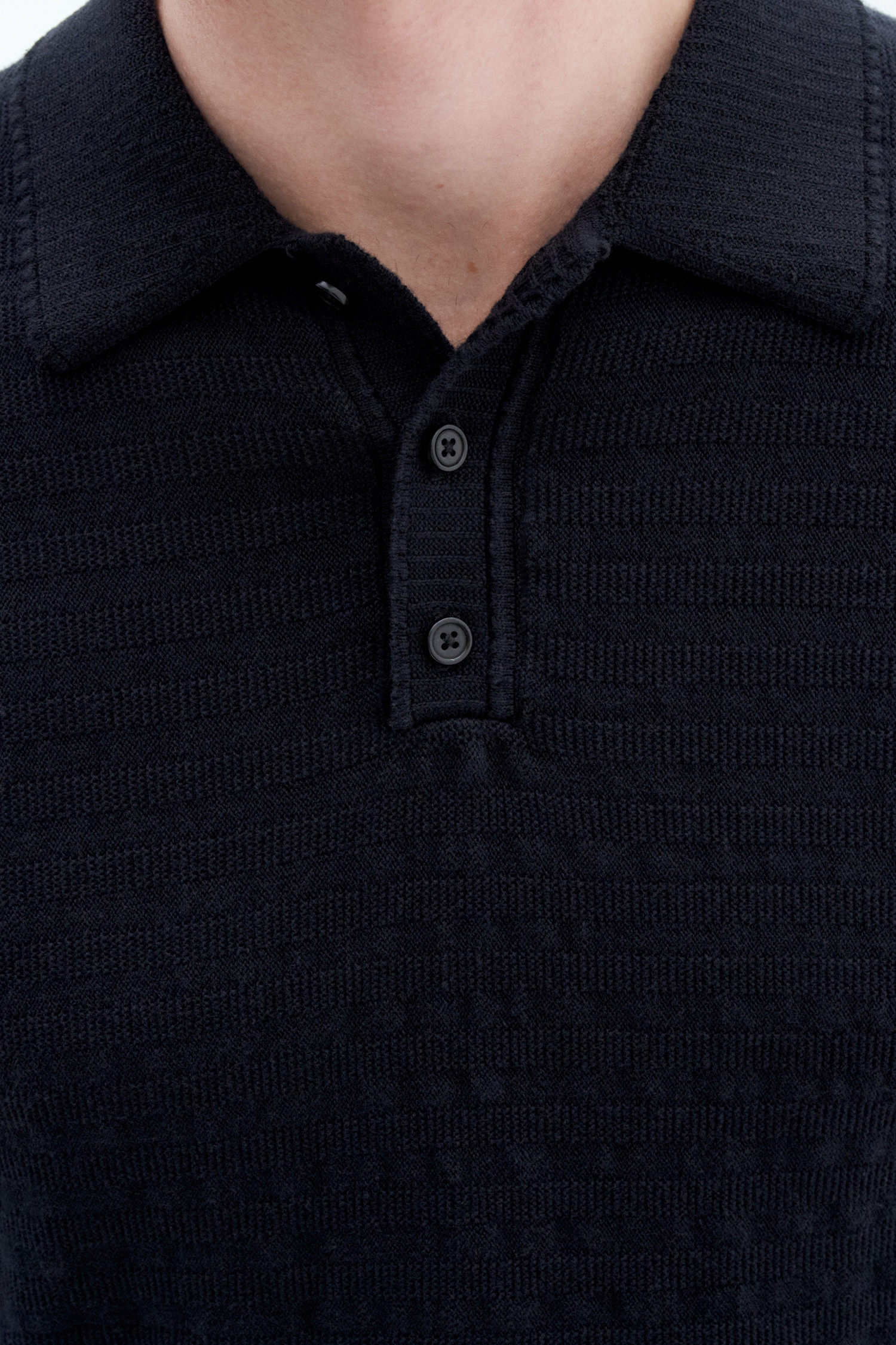 Shop Filippa K Knitted Polo Sweater In Black