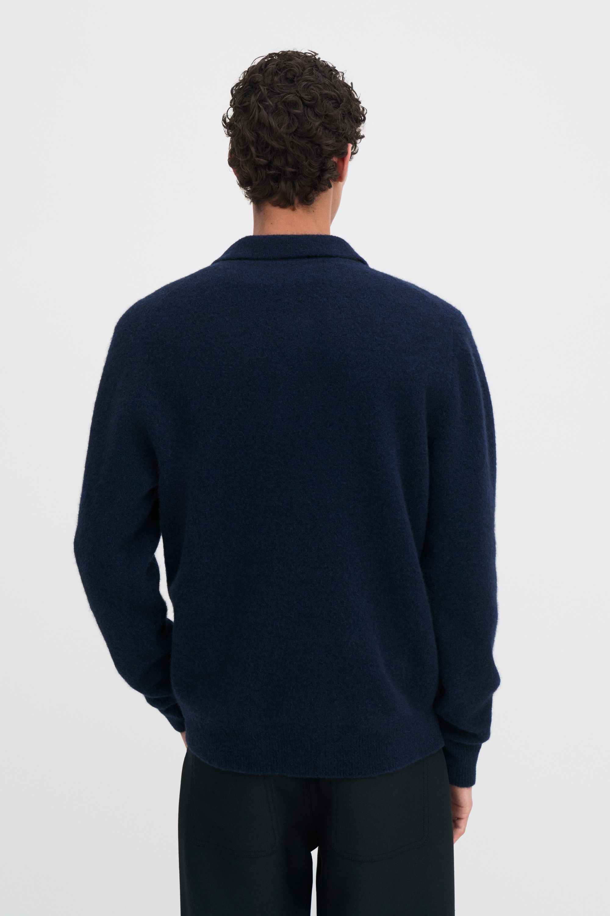 Filippa K Yak Wool Polo Sweater In Blue