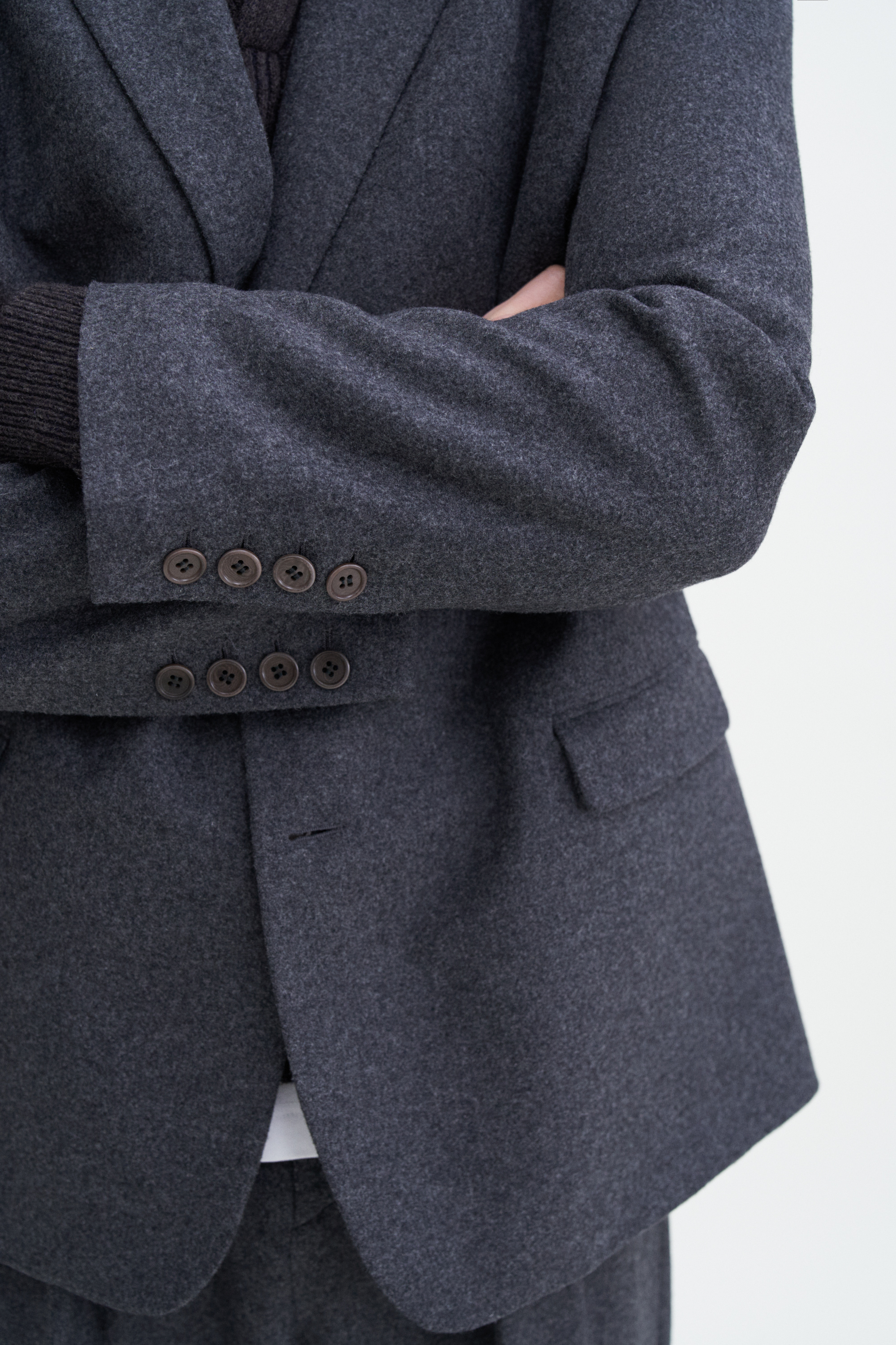 Filippa K Oversized Brushed Wool Blazer In Grey