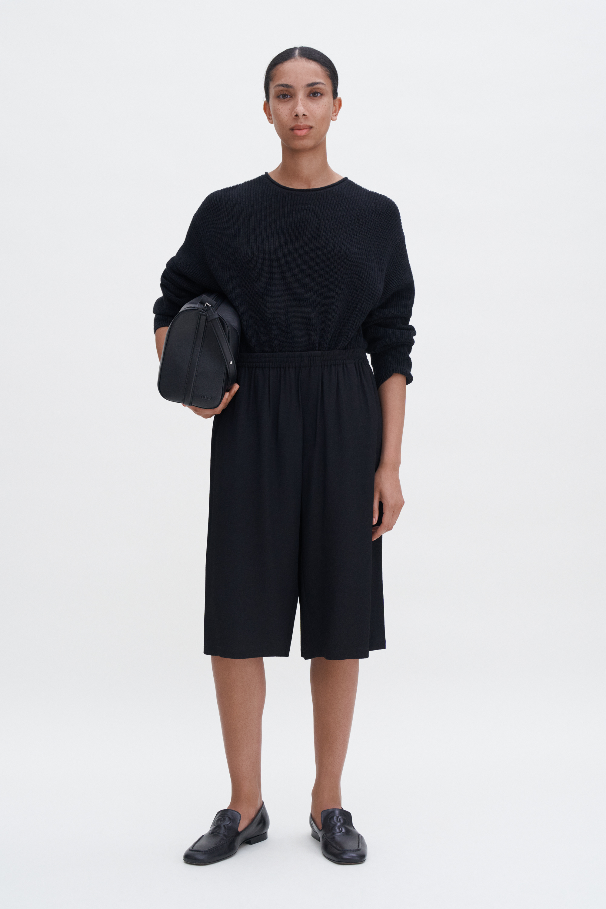 Filippa K Draped Twill Shorts In Black