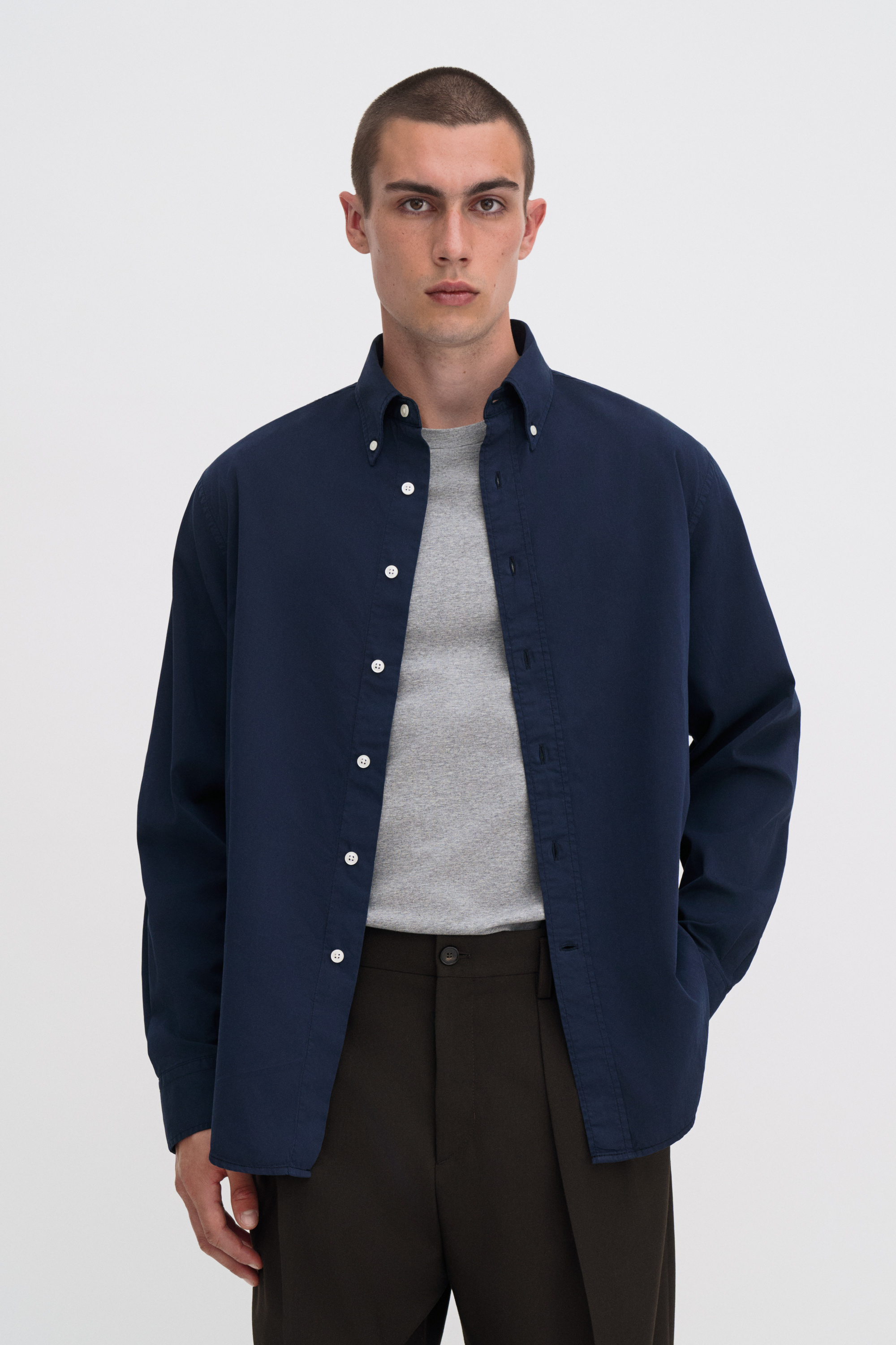 Filippa K Tailored Button Down Shirt In Blue
