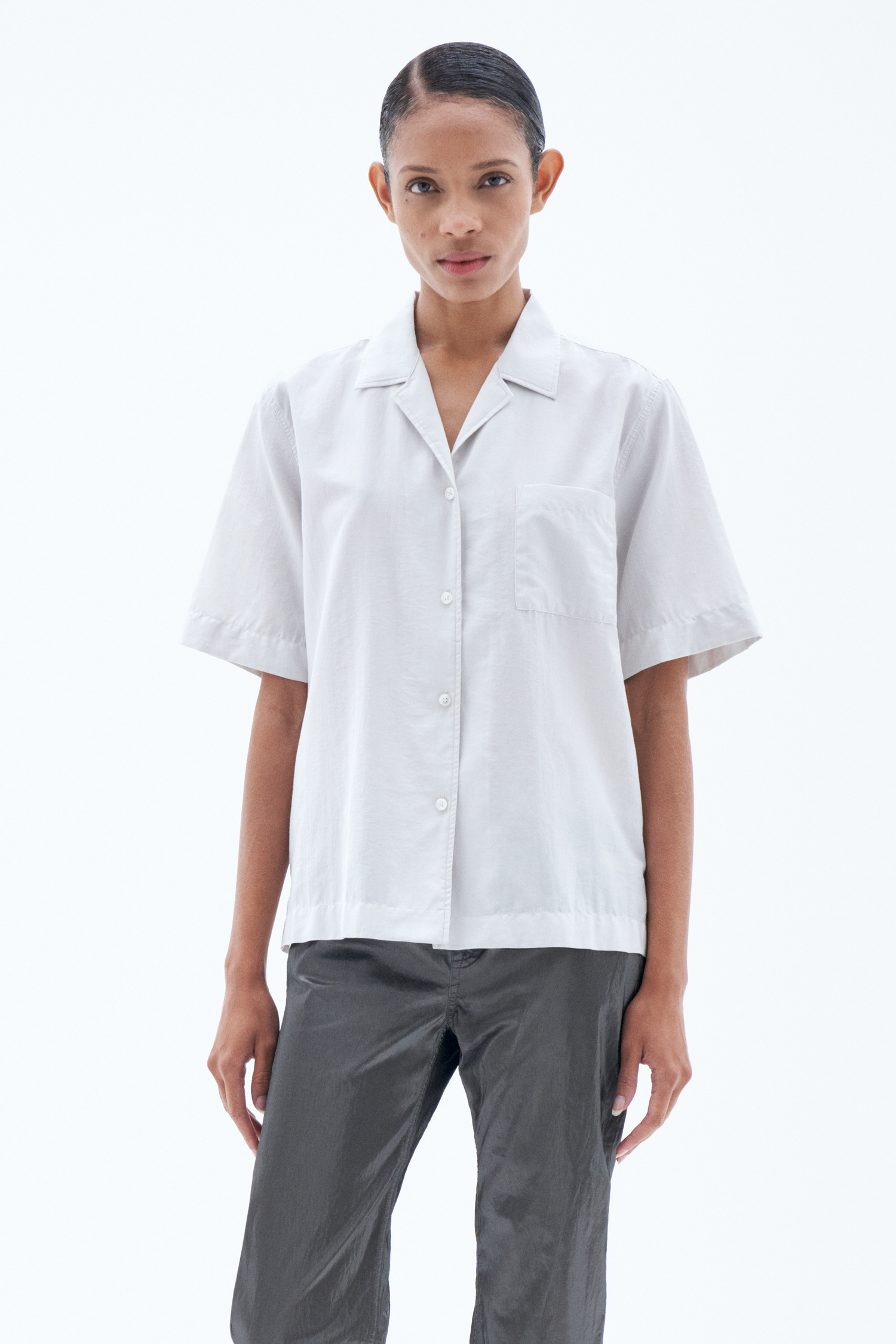 Filippa K Short Sleeve Shirt In Grey