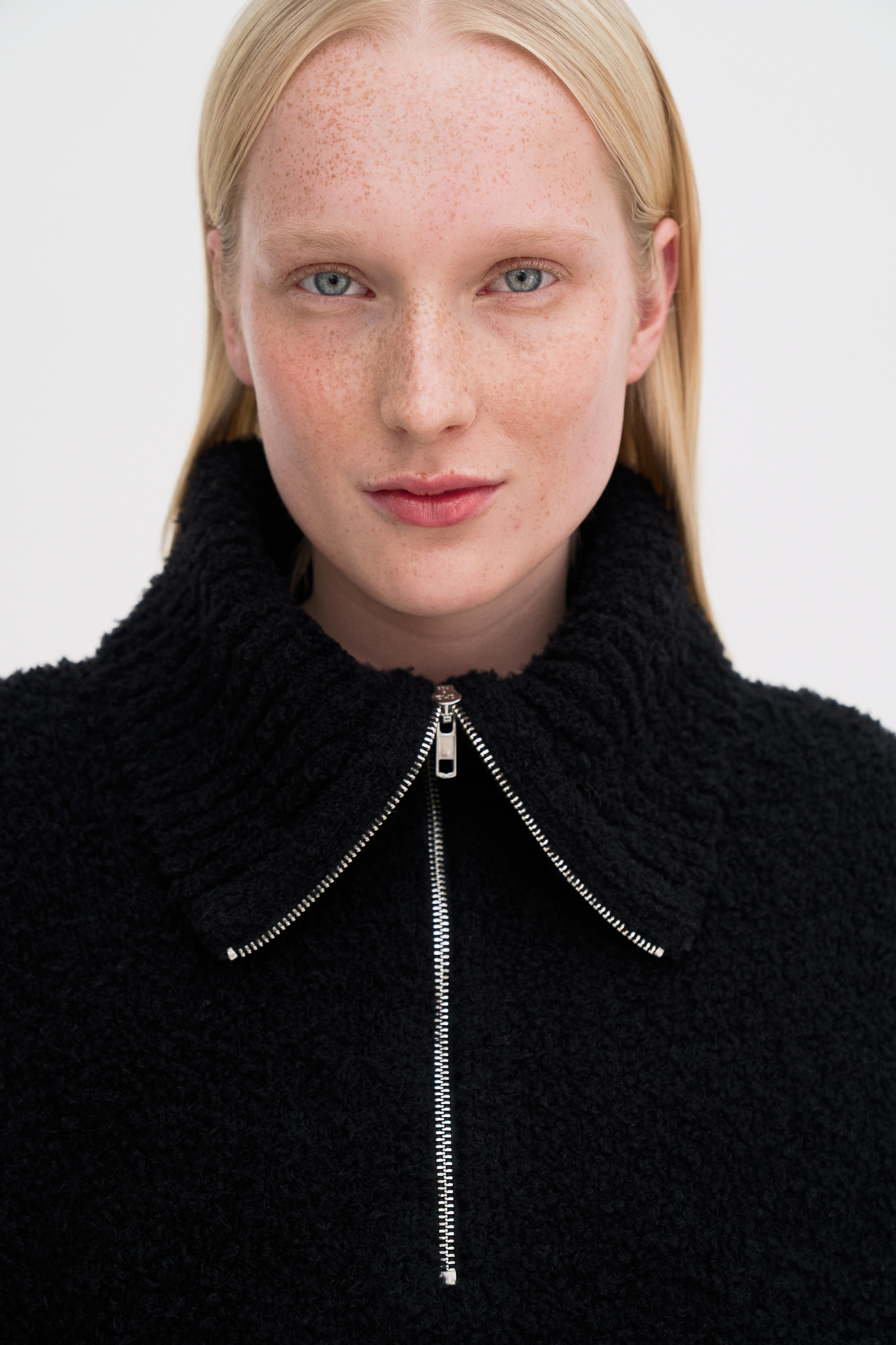 Filippa K Fluffy Half Zip Sweater In Black
