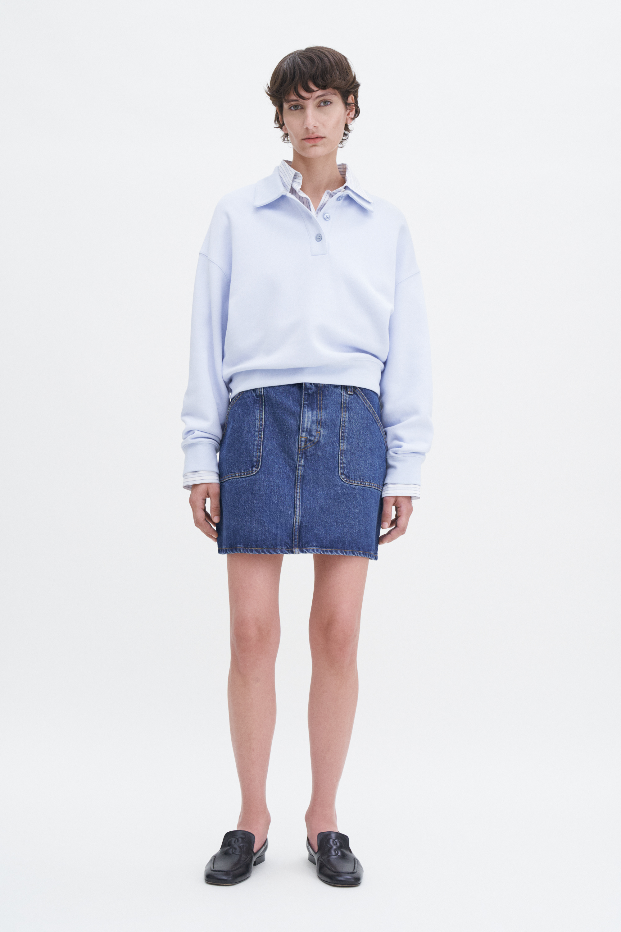 Shop Filippa K Polo Sweatshirt In Blue