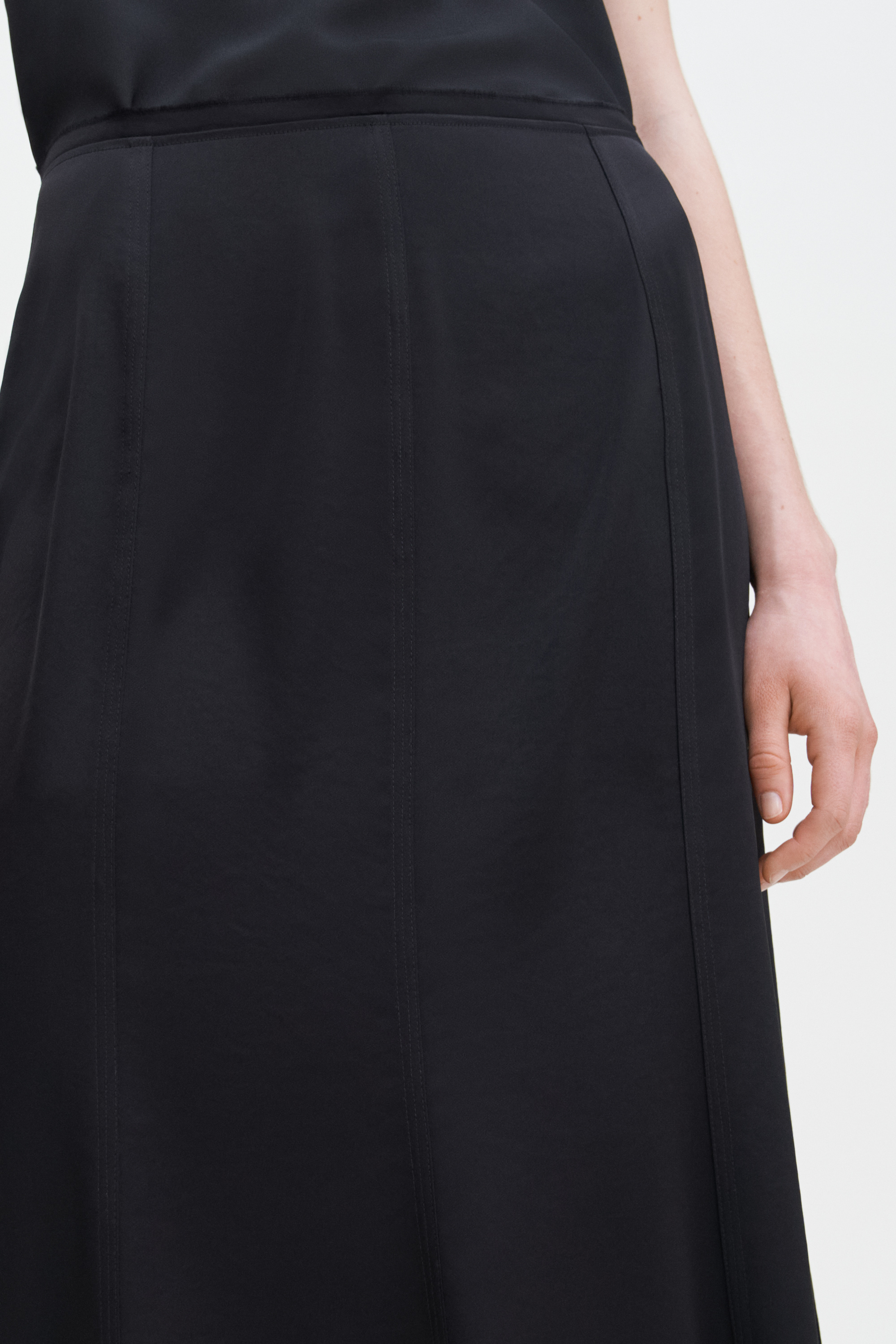 Filippa K Satin Skirt In Black