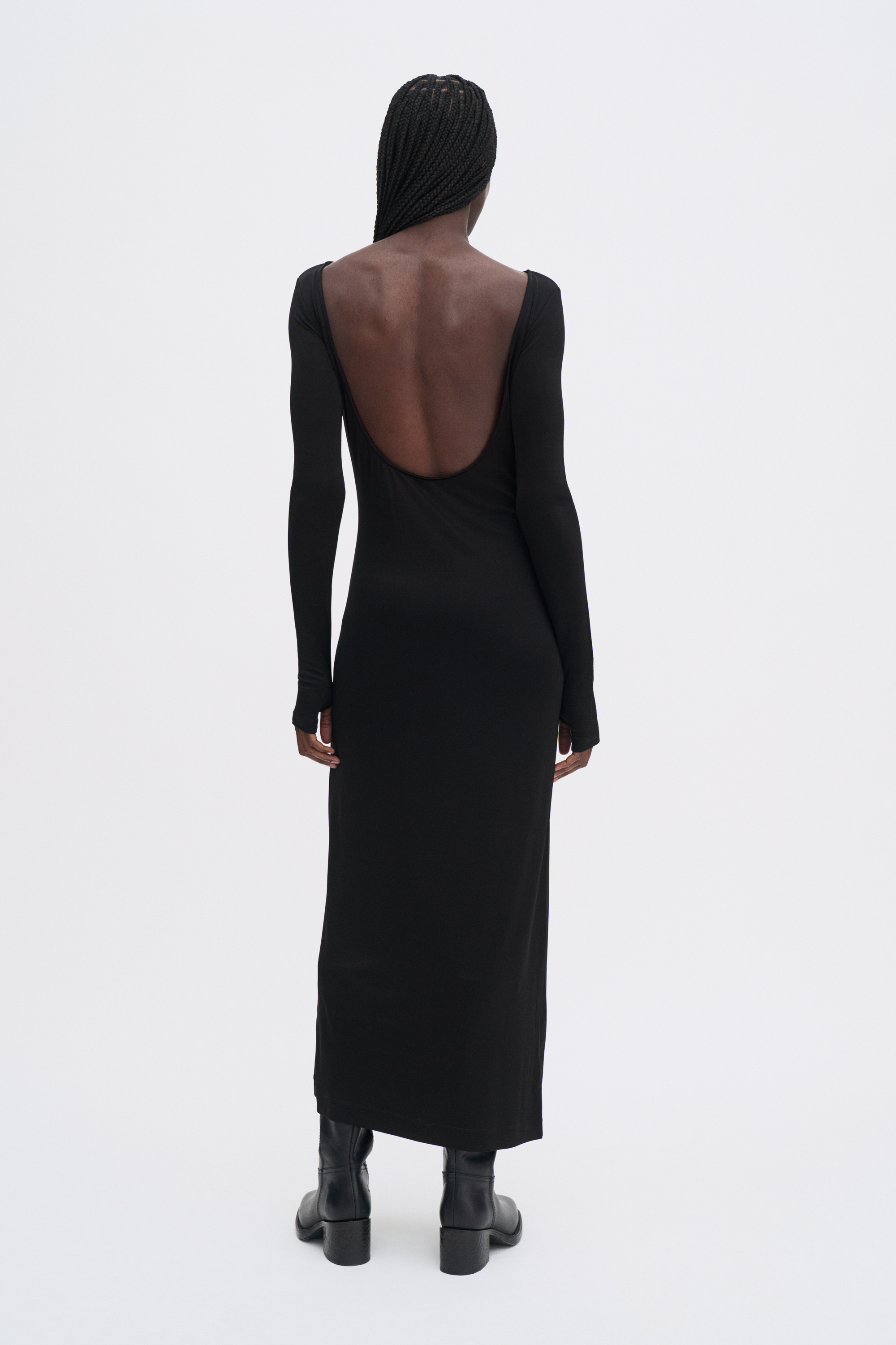 Filippa K Scooped Back Jersey Dress In Black