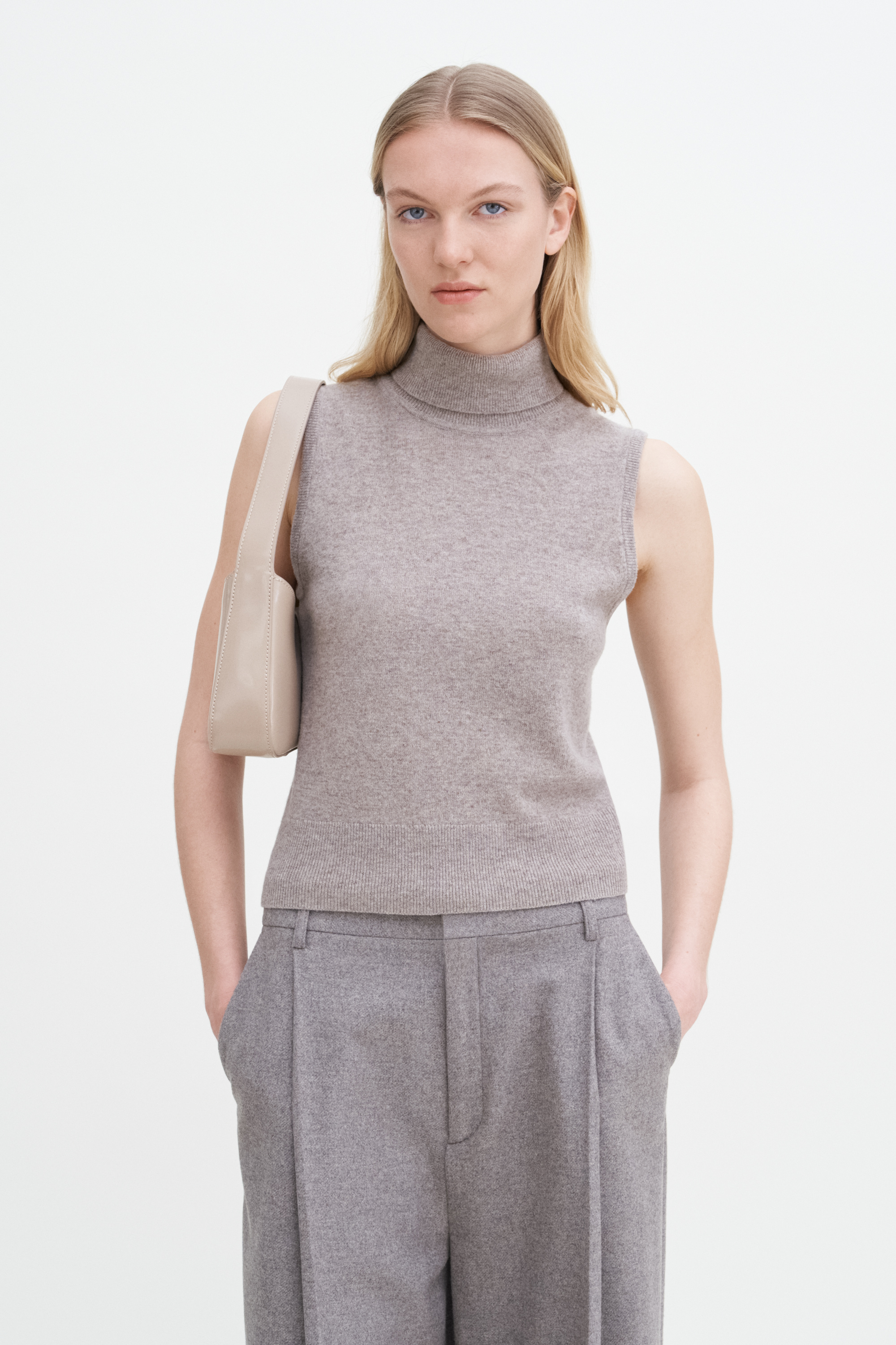 Filippa K Turtleneck Vest In Beige