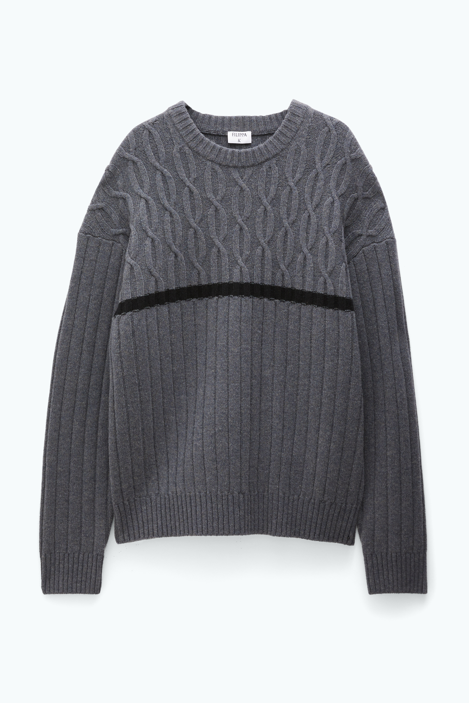 Shop Filippa K Patchwork Sweater In Grey