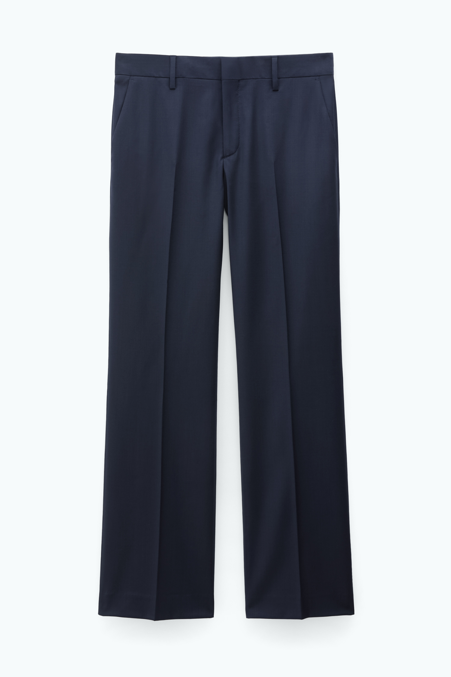 Shop Filippa K Bootcut Wool Trousers In Blue