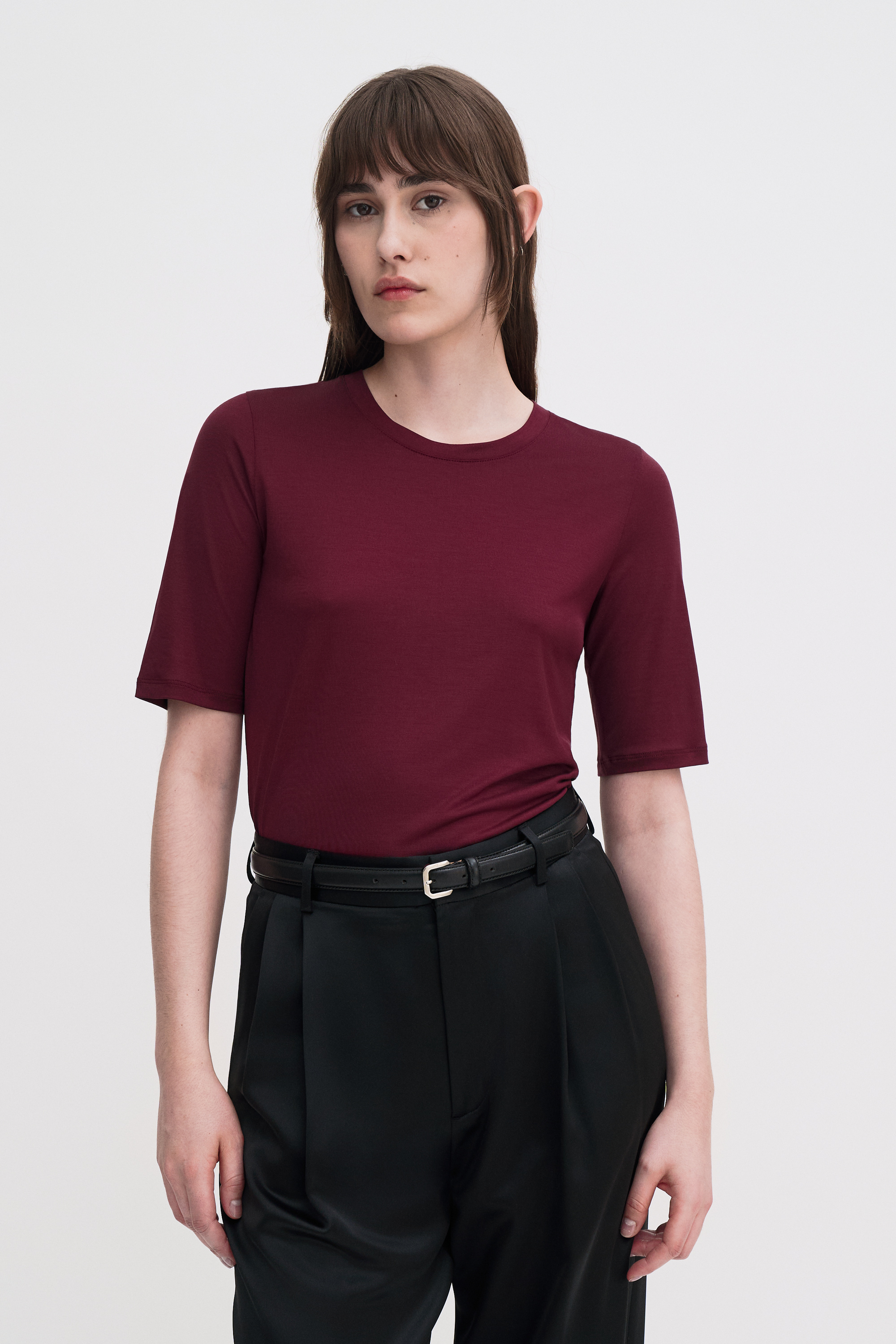 Filippa K Elena Tee In Burgundy