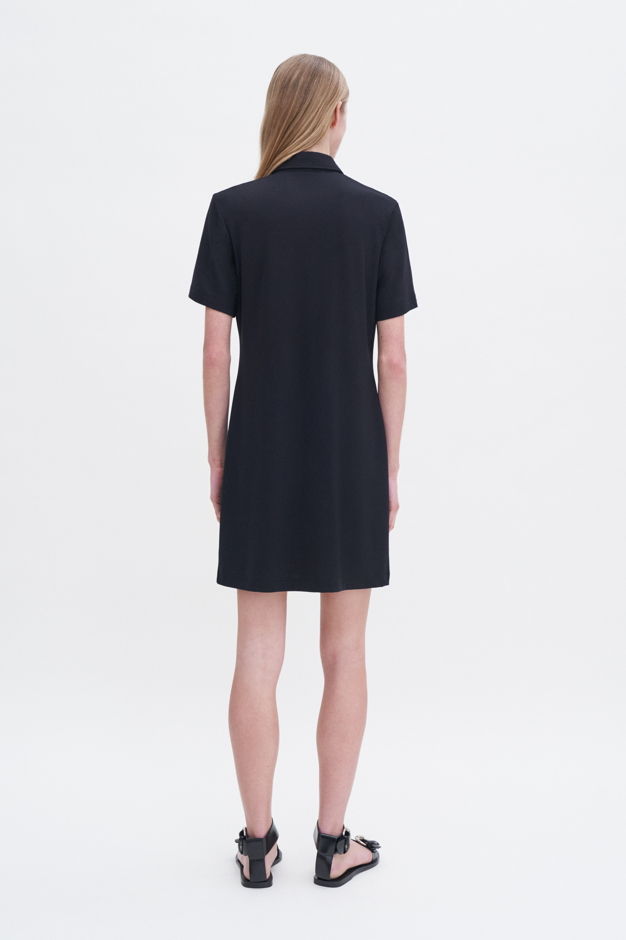 Shop Filippa K Jersey Shirt Dress In Black