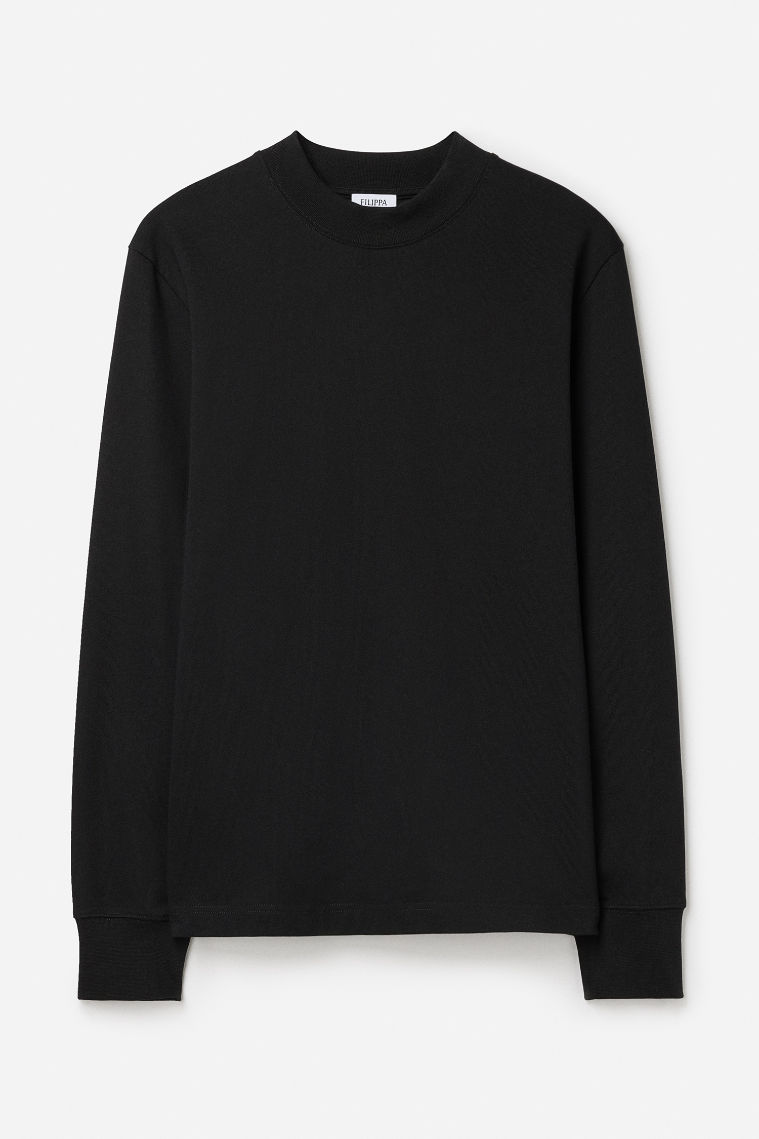 Filippa K Heavy Cotton Mock Neck Shirt In Black