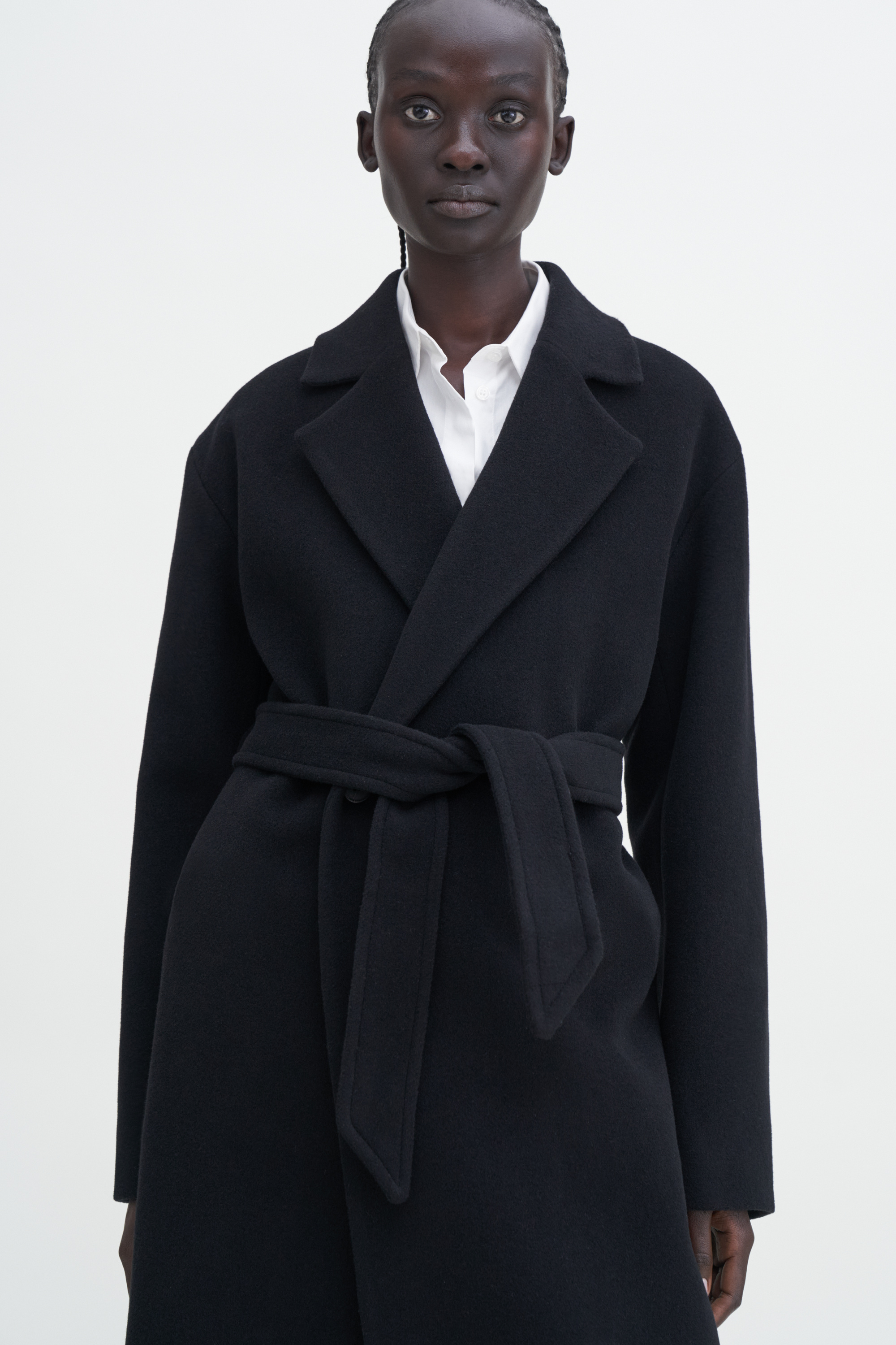 Filippa K Soft Wool Belted Coat In Black