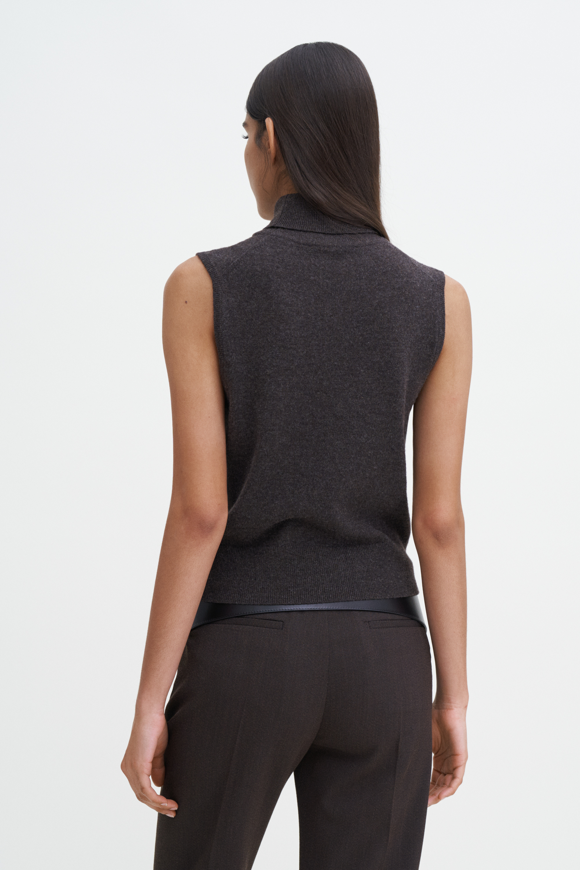 Shop Filippa K Turtleneck Vest In Brown