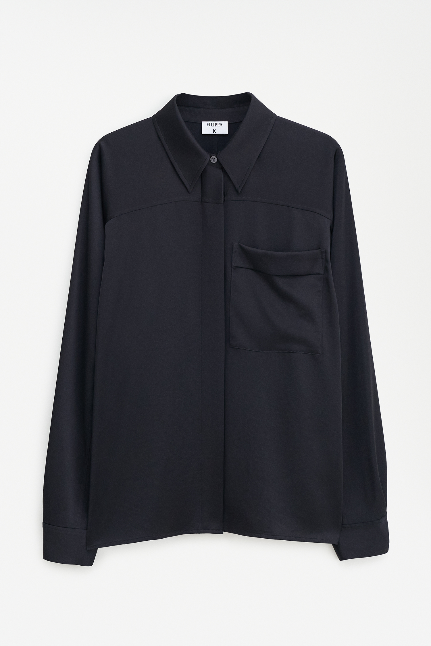 Shop Filippa K Shiny Pocket Blouse In Black