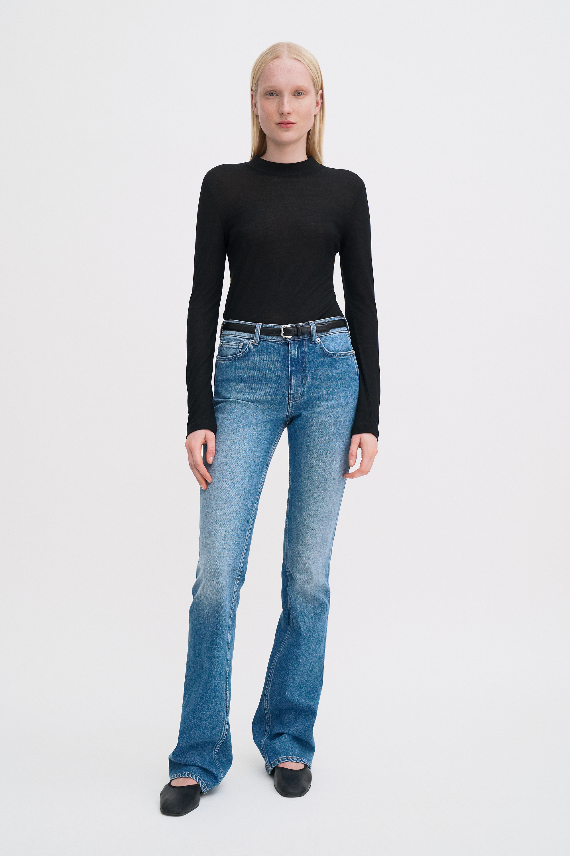 Filippa K Lyocell Cashmere Mock Neck Top In Black