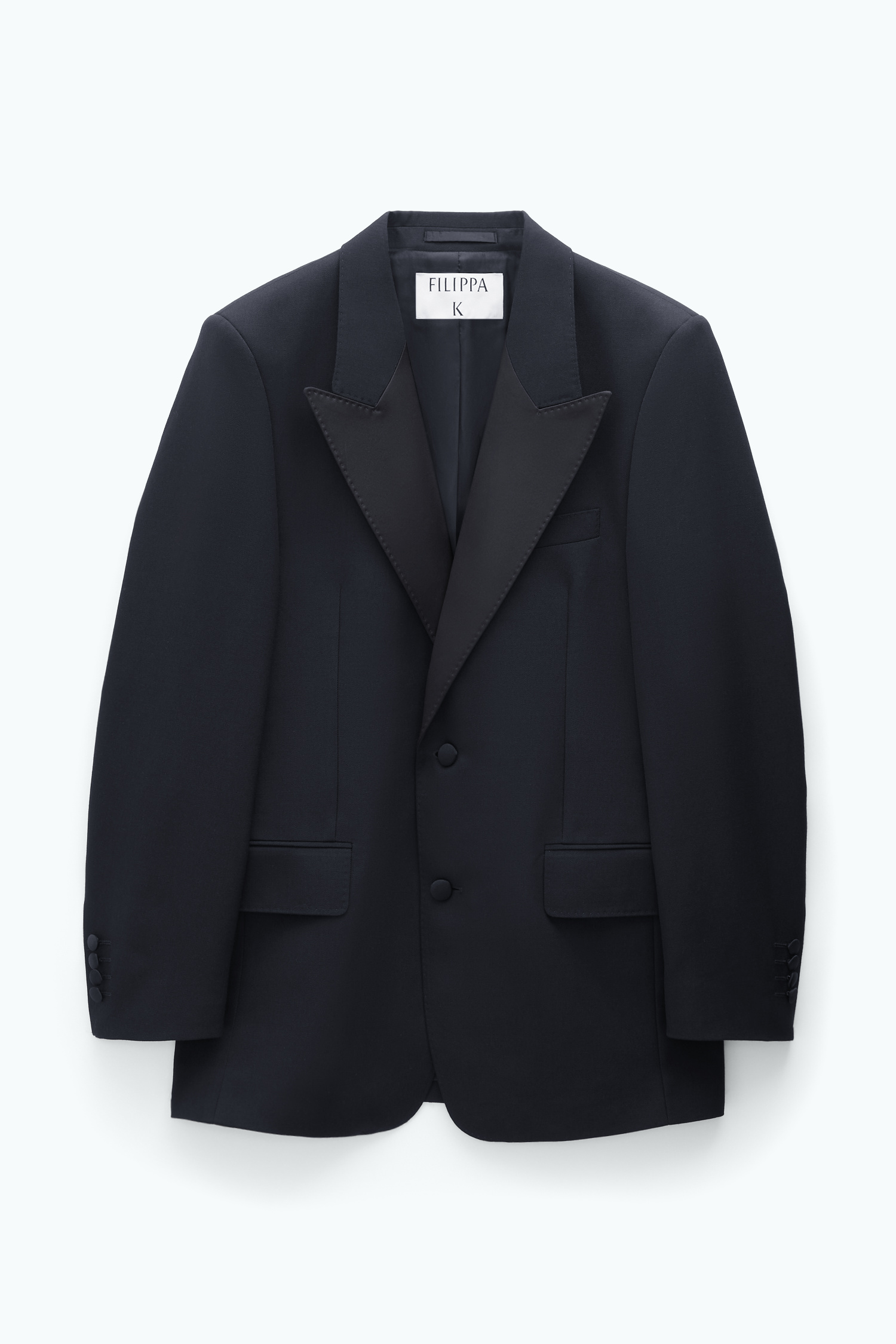 Shop Filippa K Tailored Tuxedo Blazer In Black