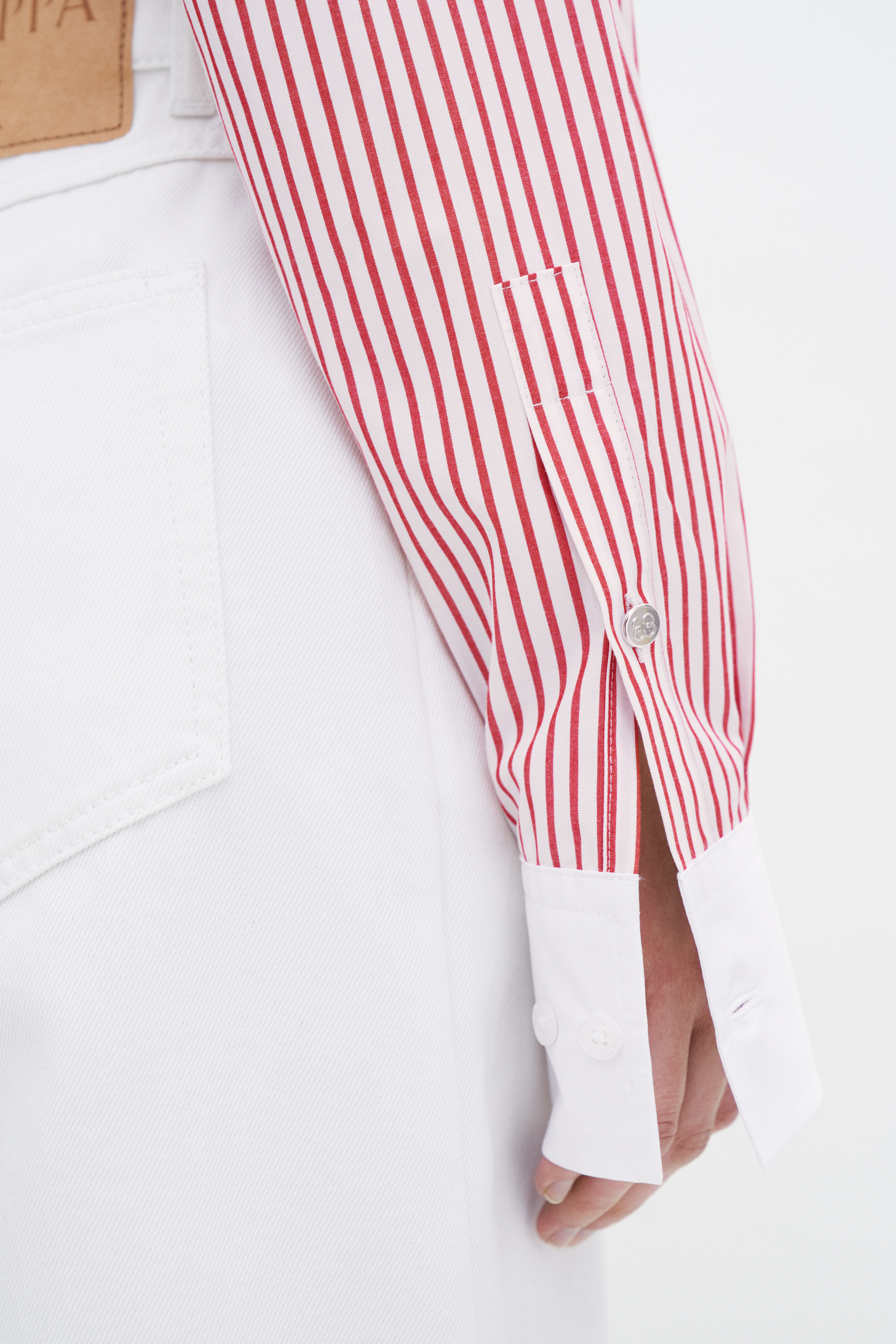 Shop Filippa K Striped Cotton Shirt In White