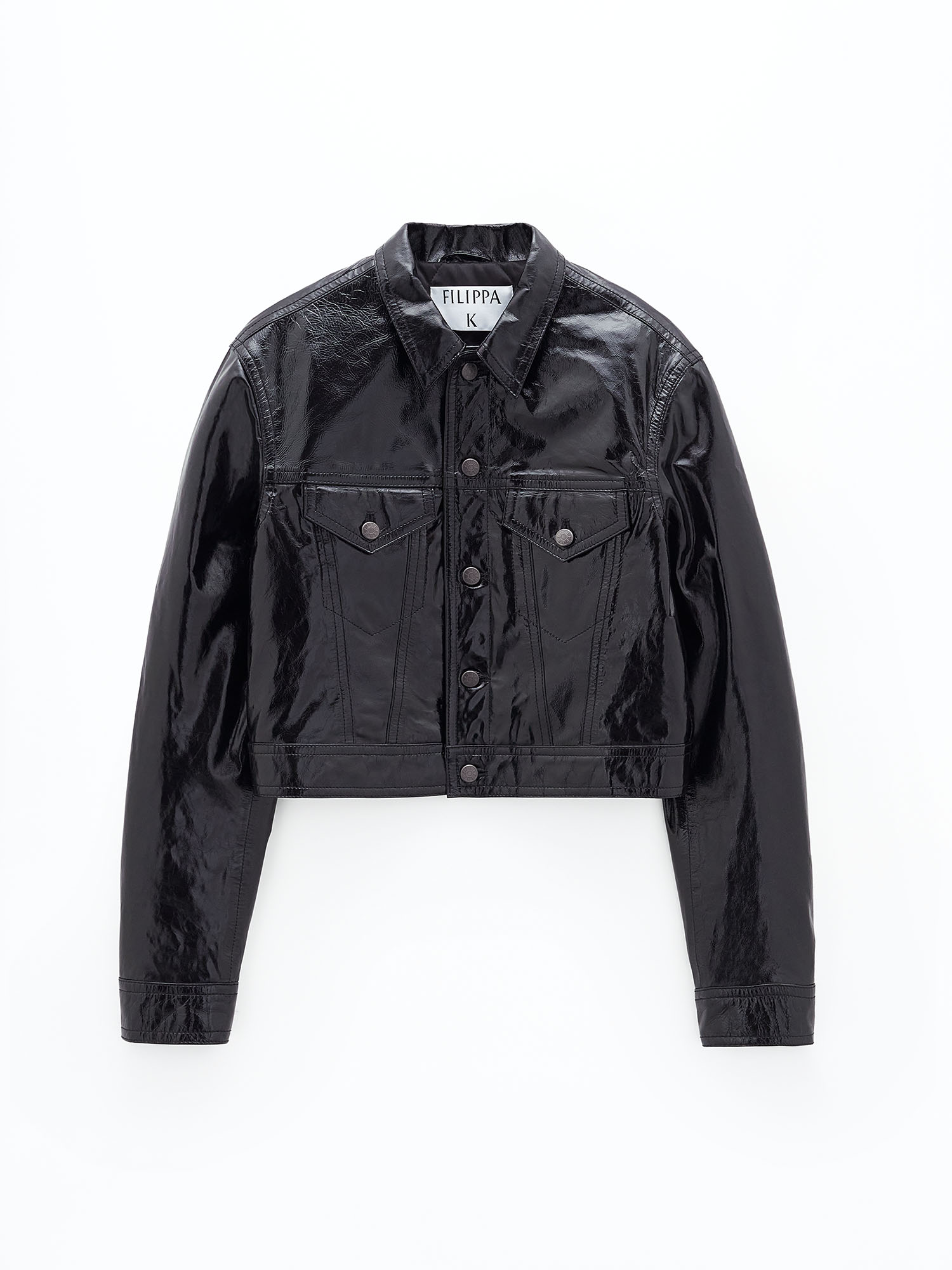 Shop Filippa K Padded Leather Jacket In Black