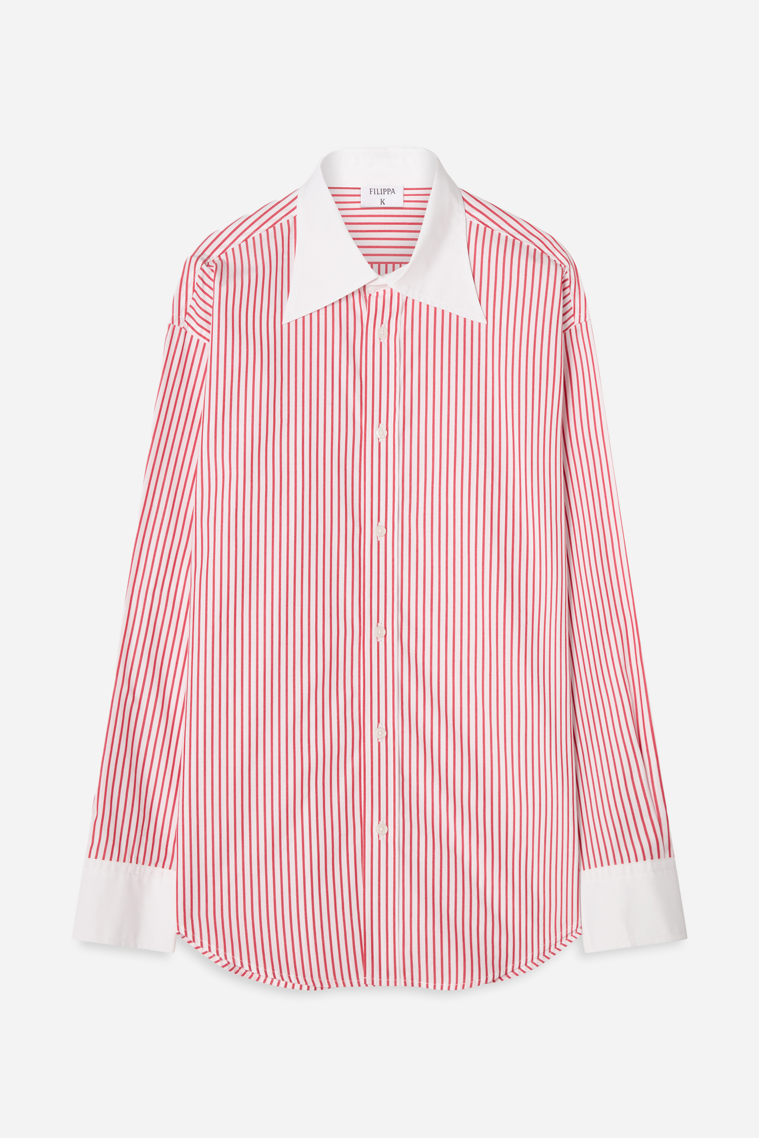 Shop Filippa K Striped Cotton Shirt In White