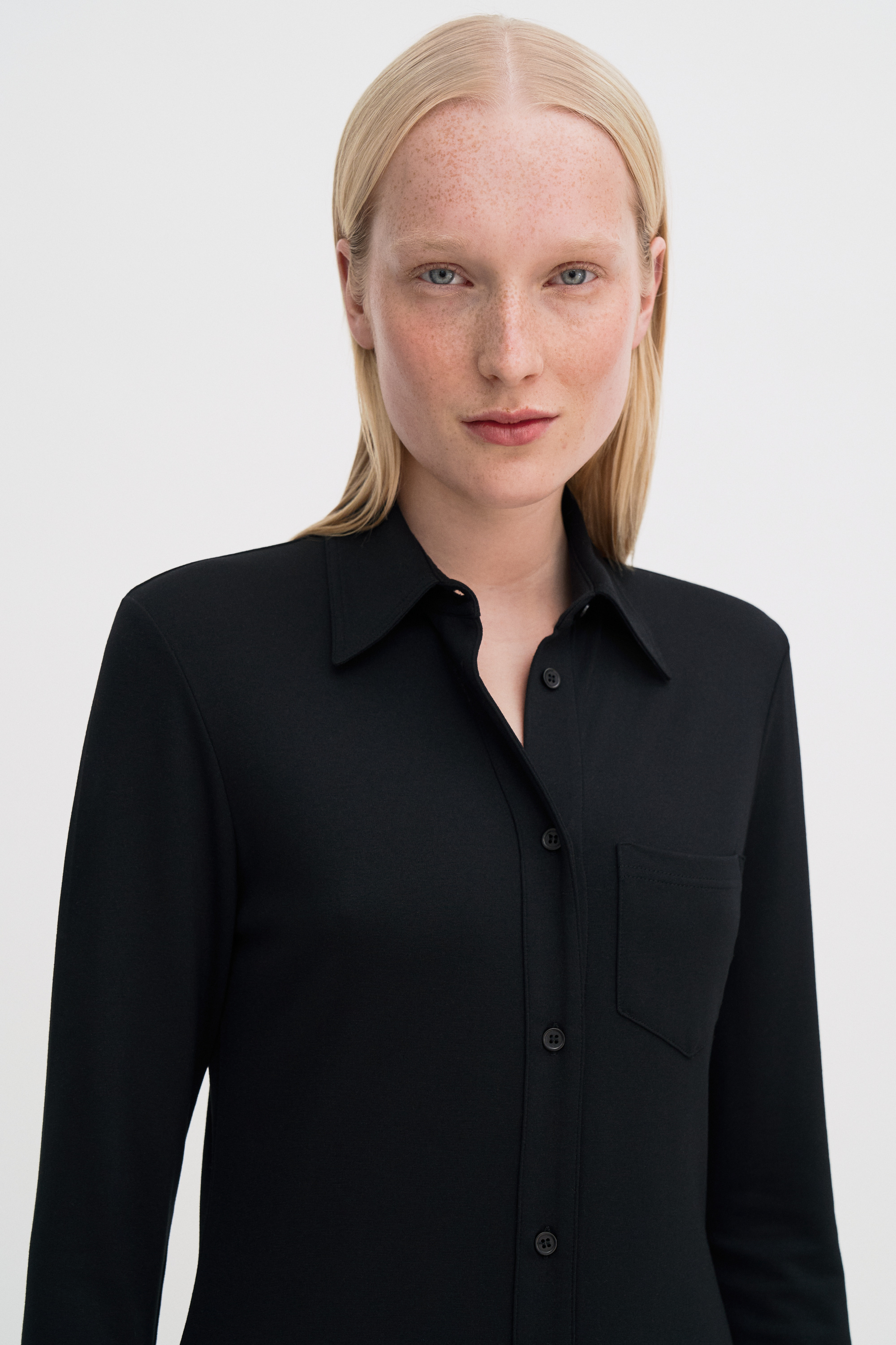 Filippa K Jersey Shirt Dress In Black