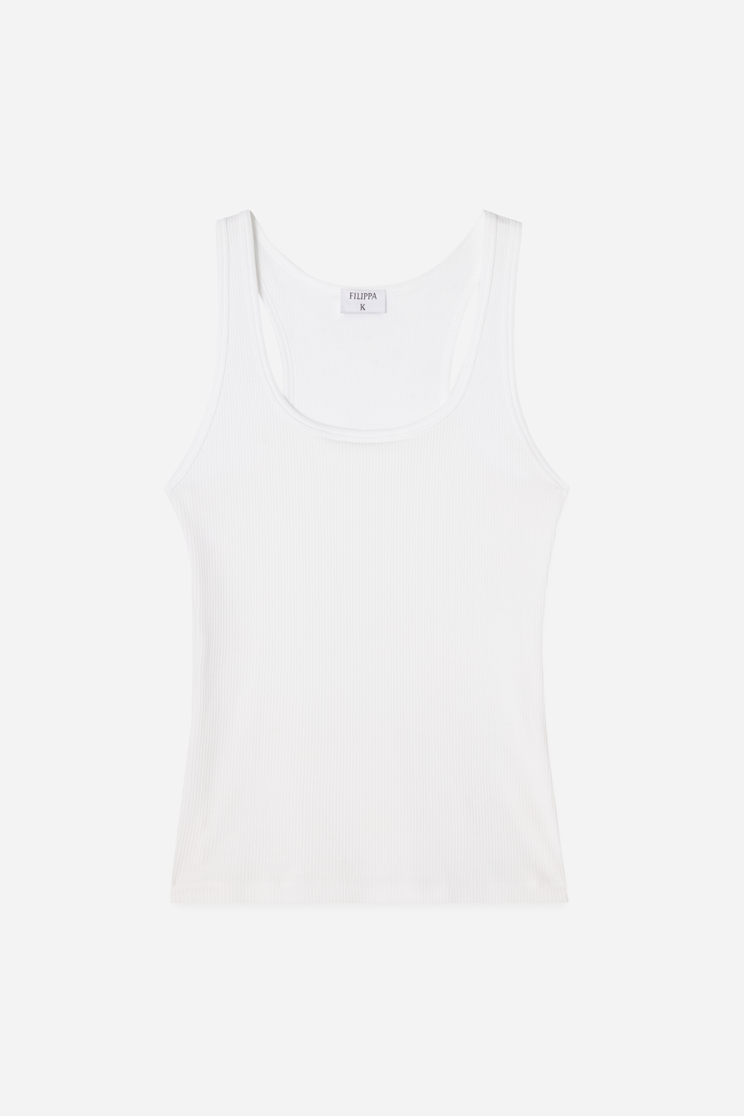 Shop Filippa K Fine Rib Scoop Tank In White