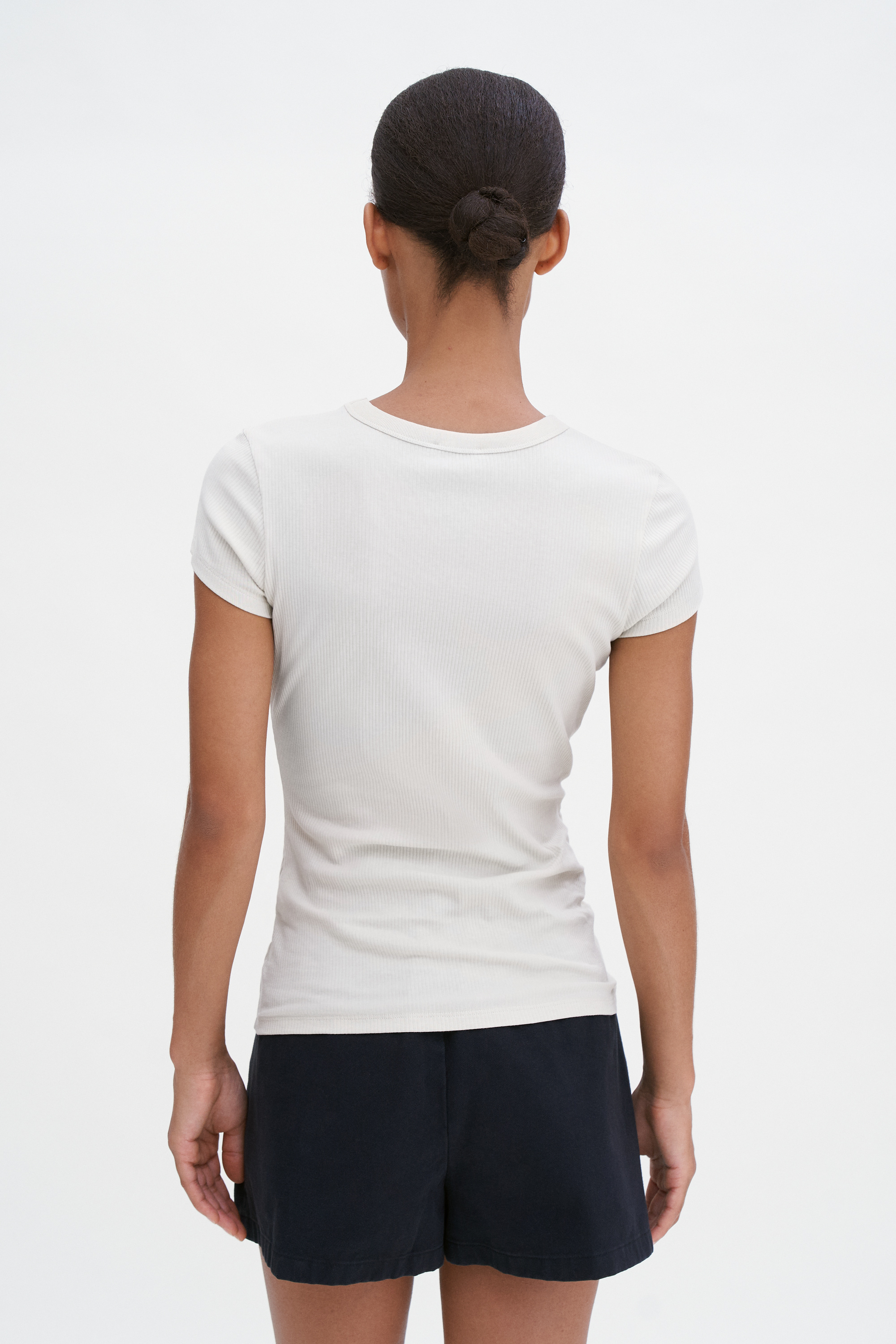 Shop Filippa K Fine Rib Tee In Beige