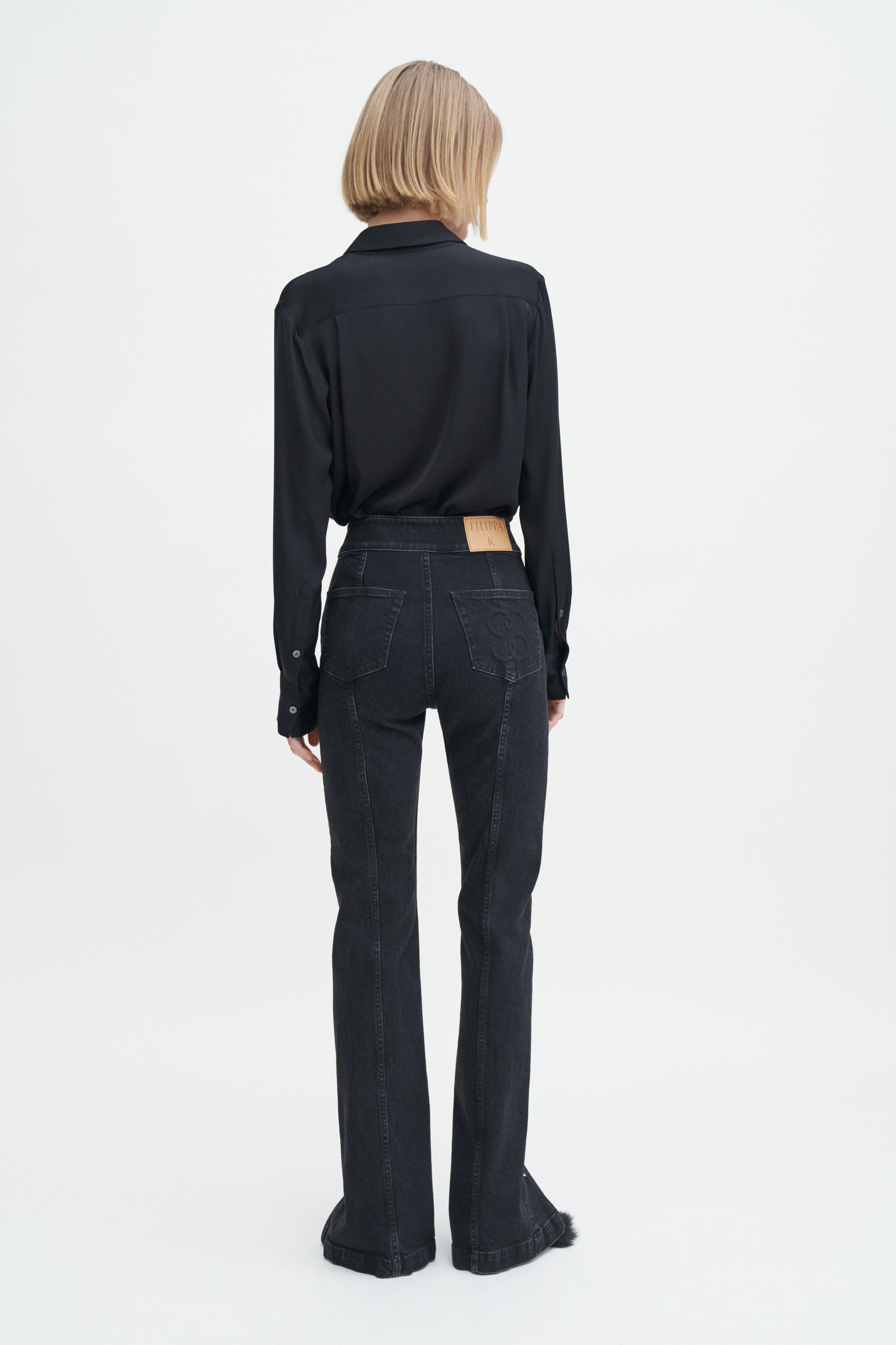 Filippa K 90s Stretch Button Front Jeans In Black