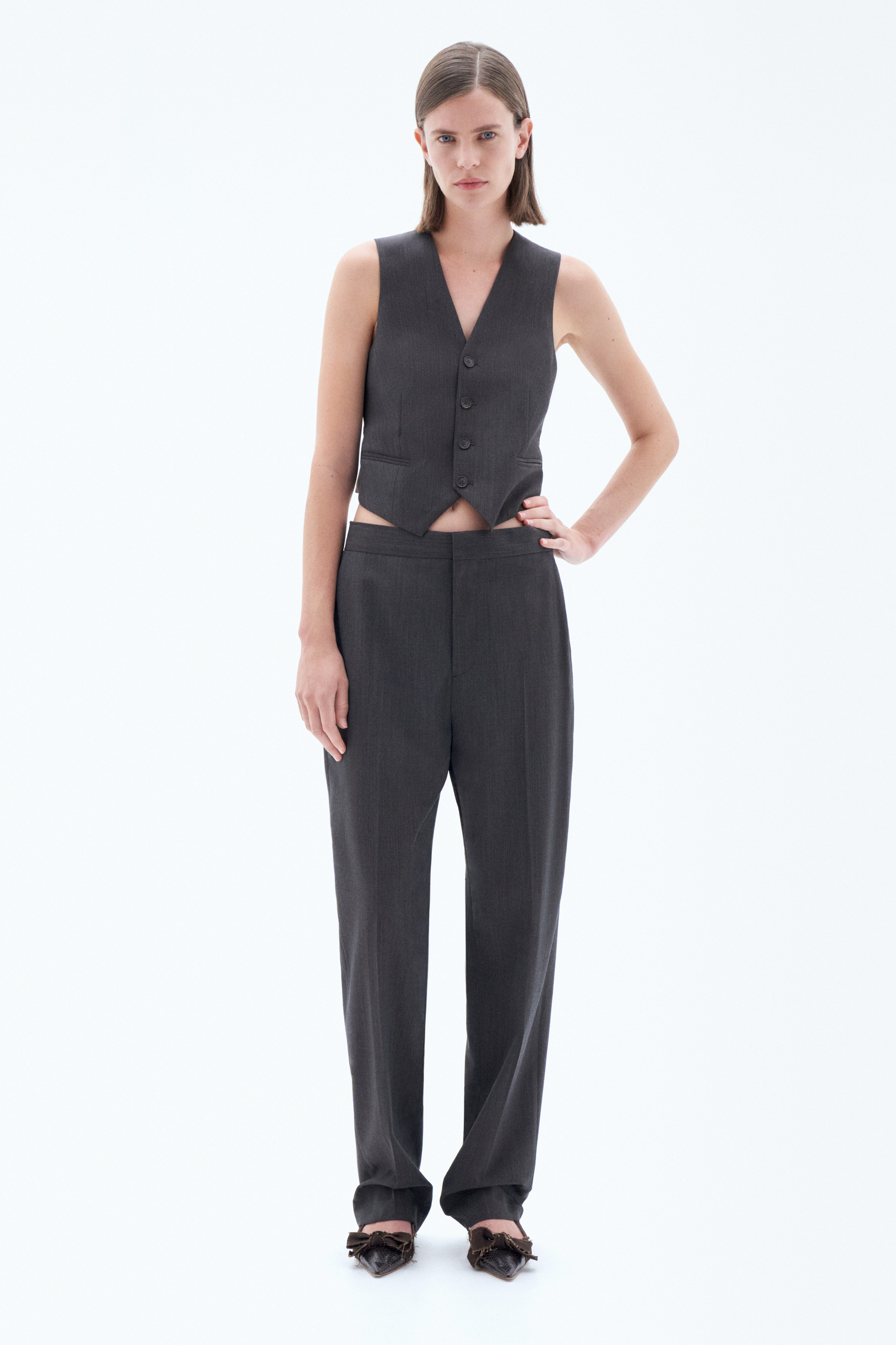 Filippa K Relaxed Tailored Trousers In Brown