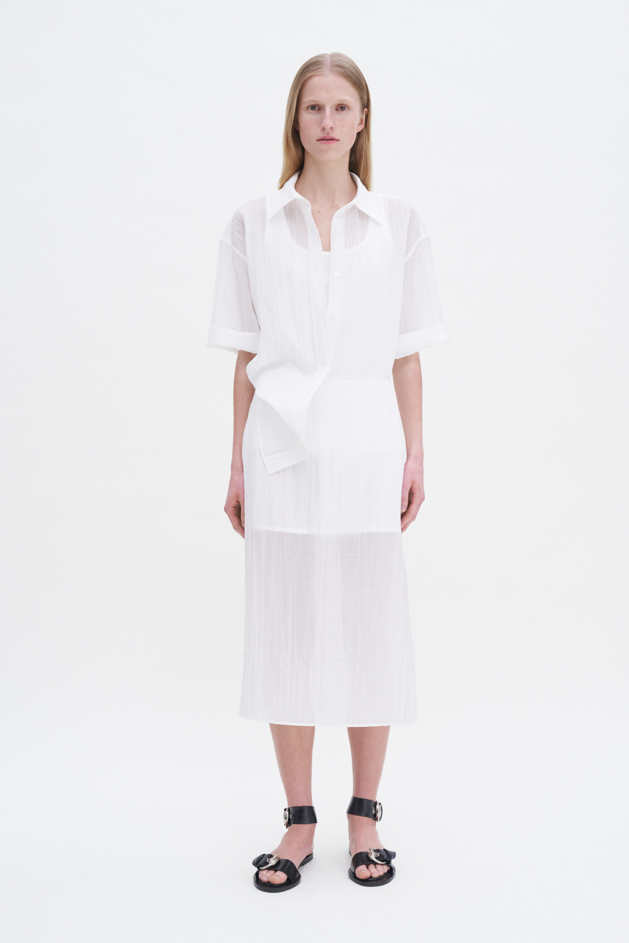 Filippa K Crinkle Skirt In White