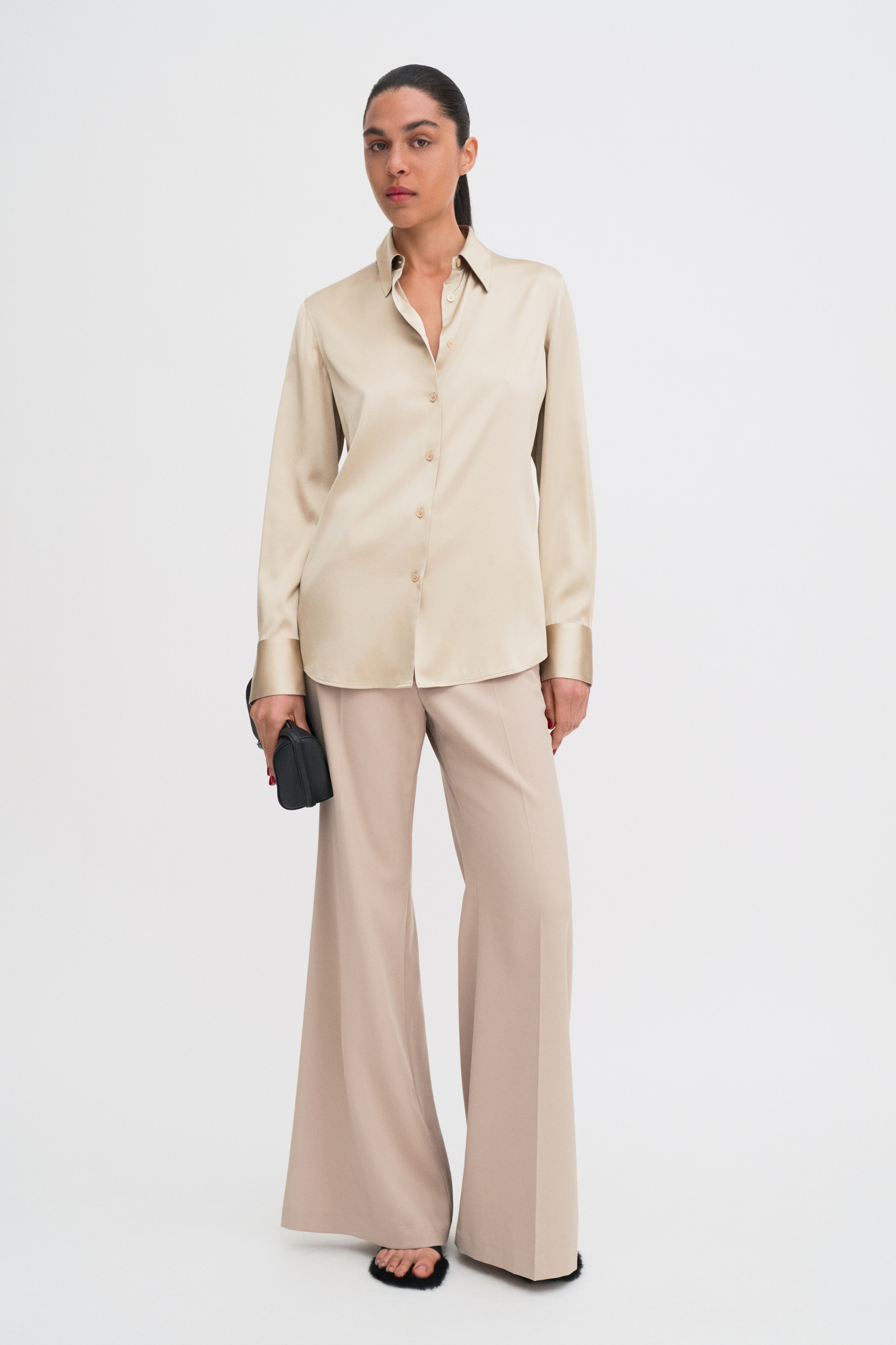 Filippa K Silk Shirt In Neutral