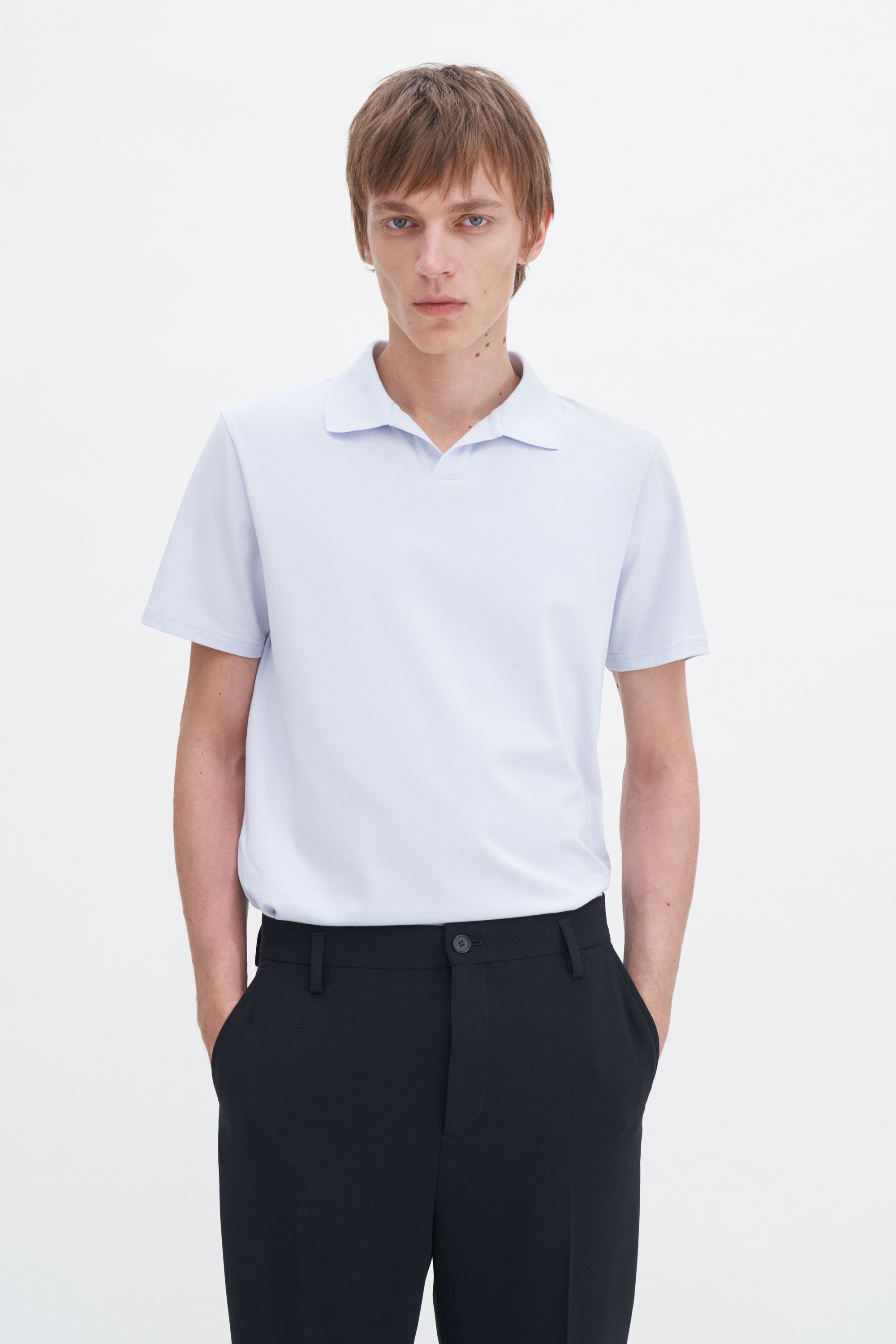 Filippa K Stretch Cotton Polo T-shirt In Blue